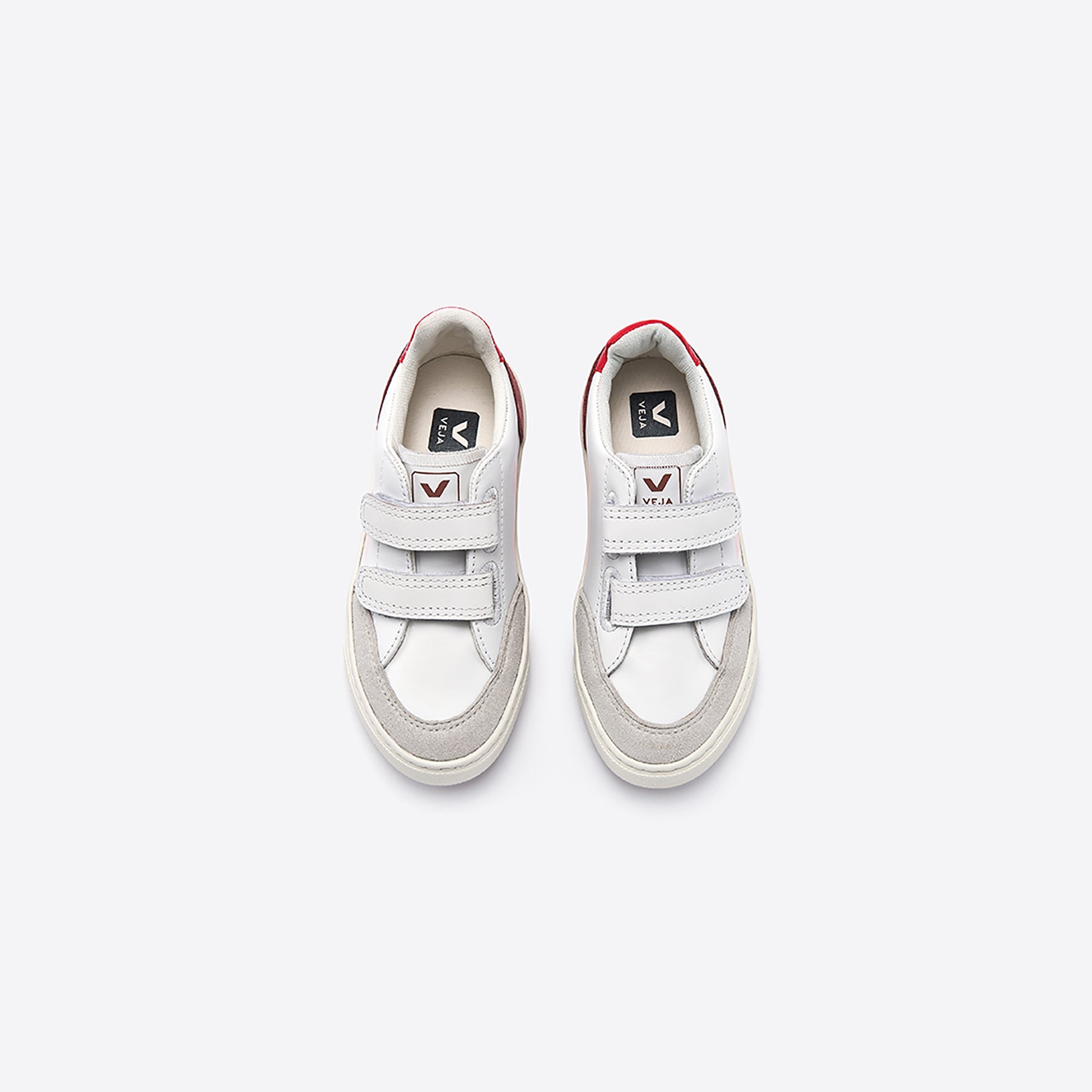 Girls & Boys White Pink "V" Shoes