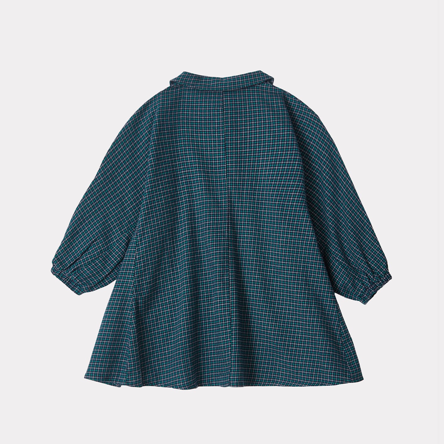 Girls Blue Check Cotton Dress