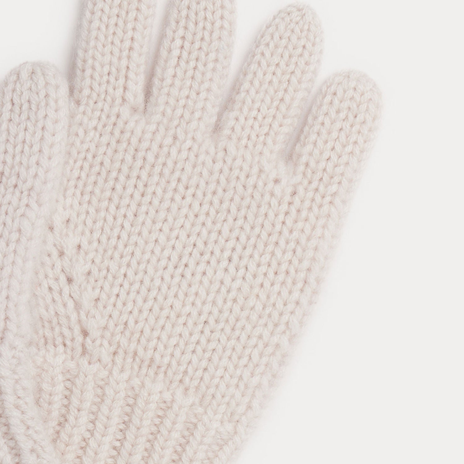 Girls White Cashmere Gloves