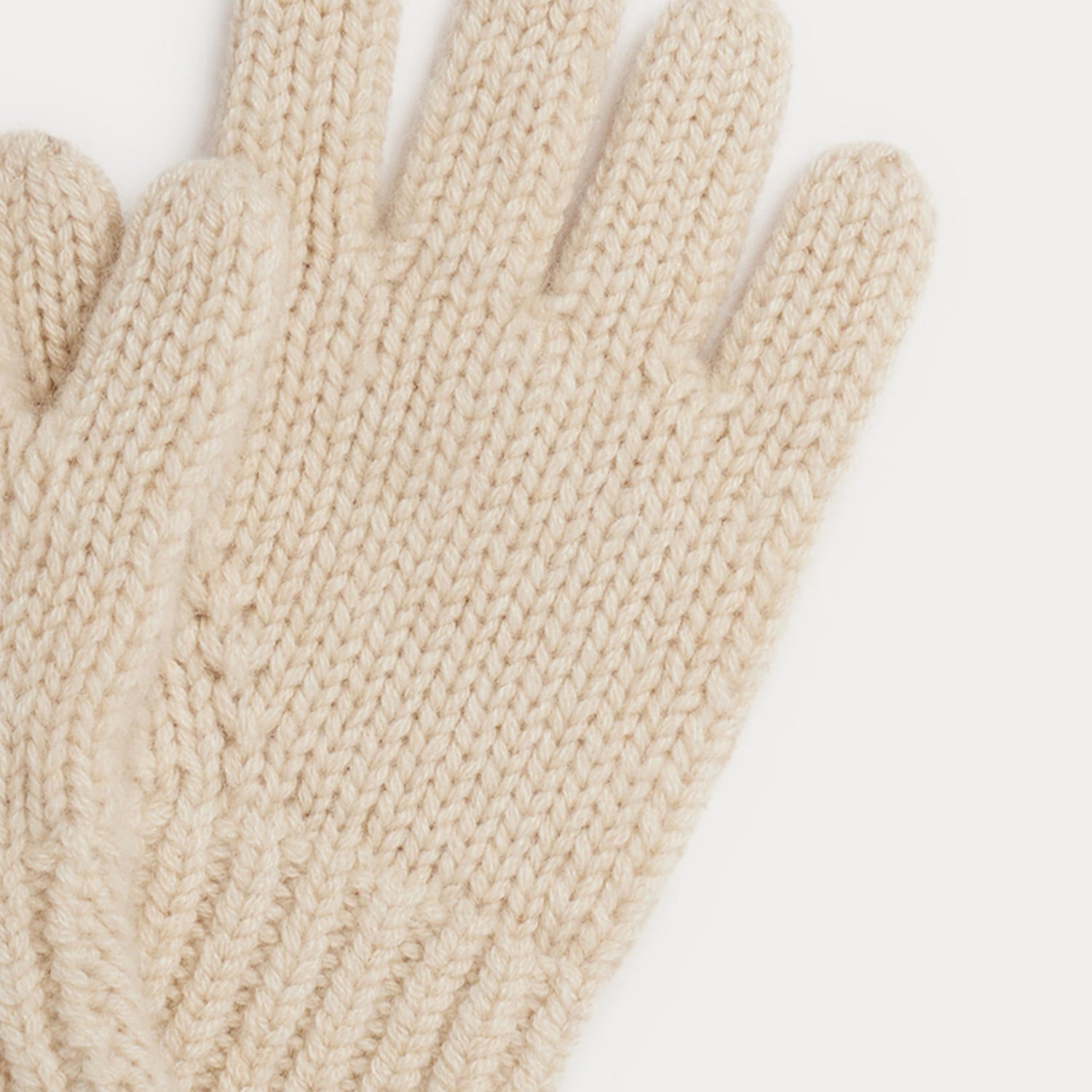 Girls Beige Cashmere Gloves