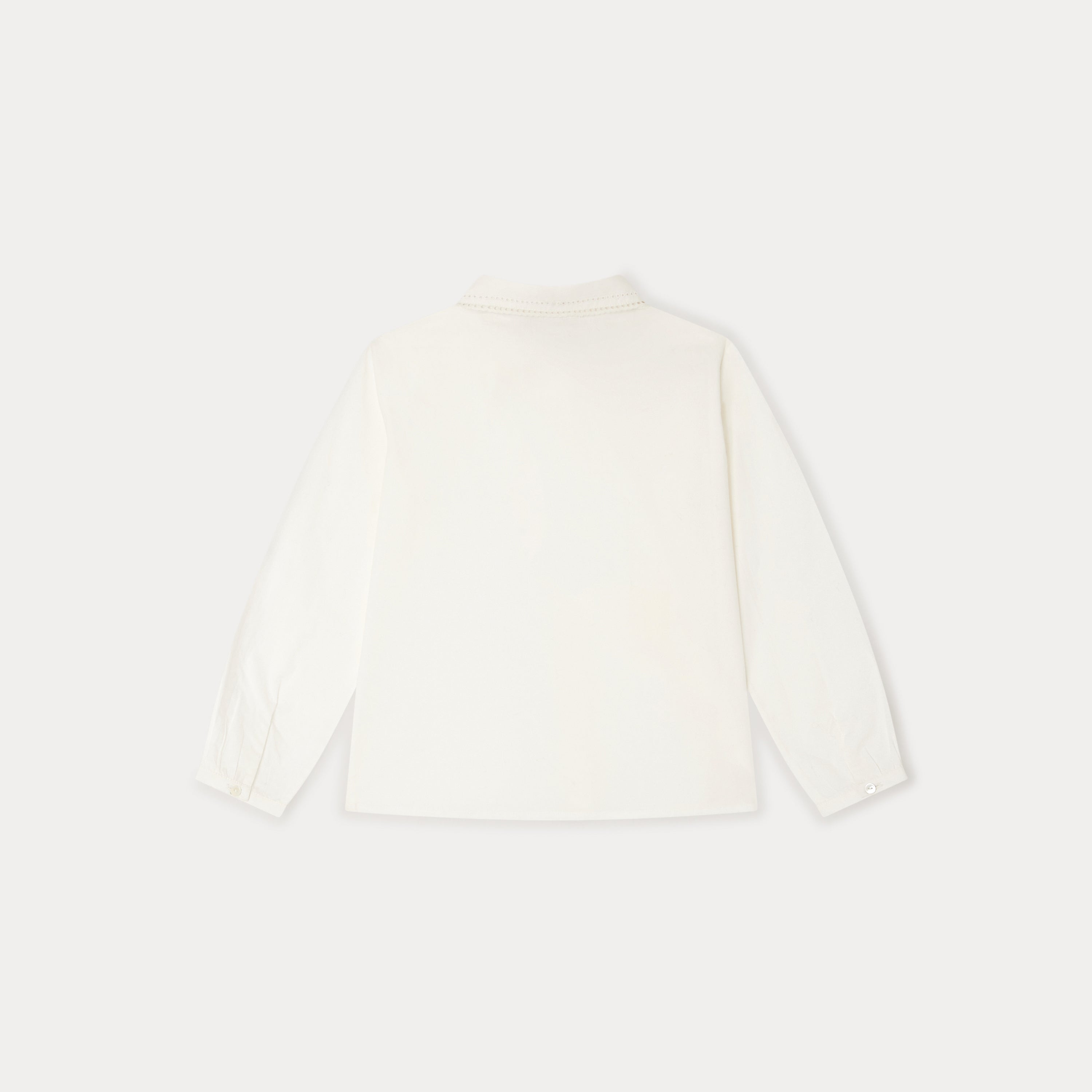 Girls White Cotton Shirt