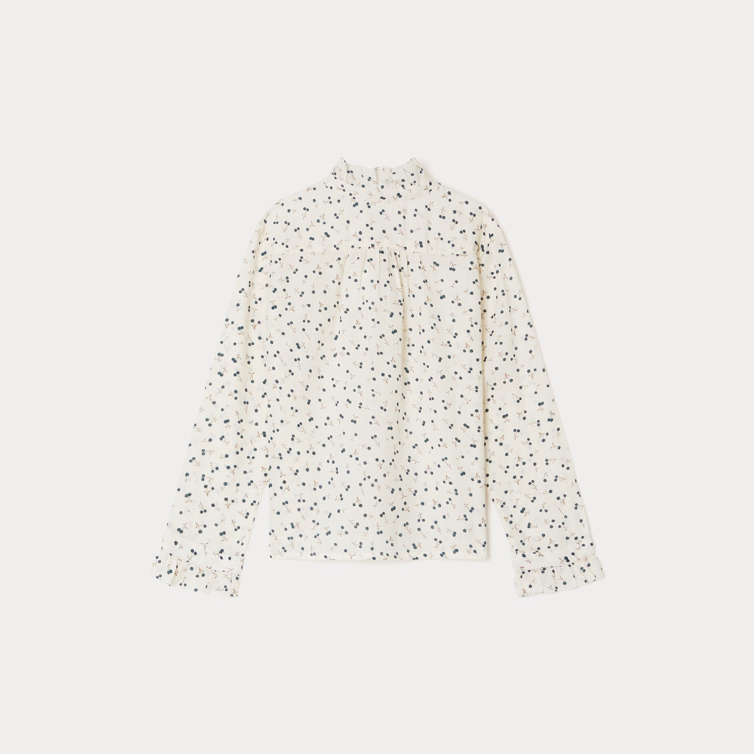 Girls White Logo Cotton Shirt
