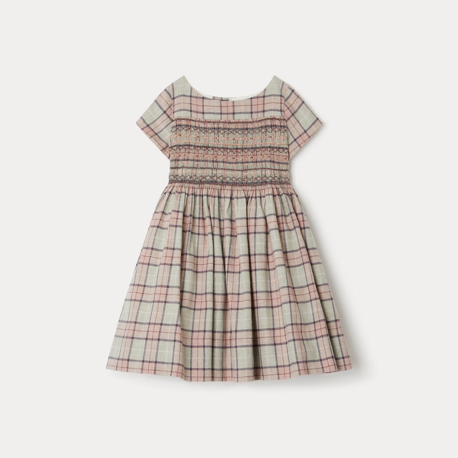 Girls Multicolor Check Dress