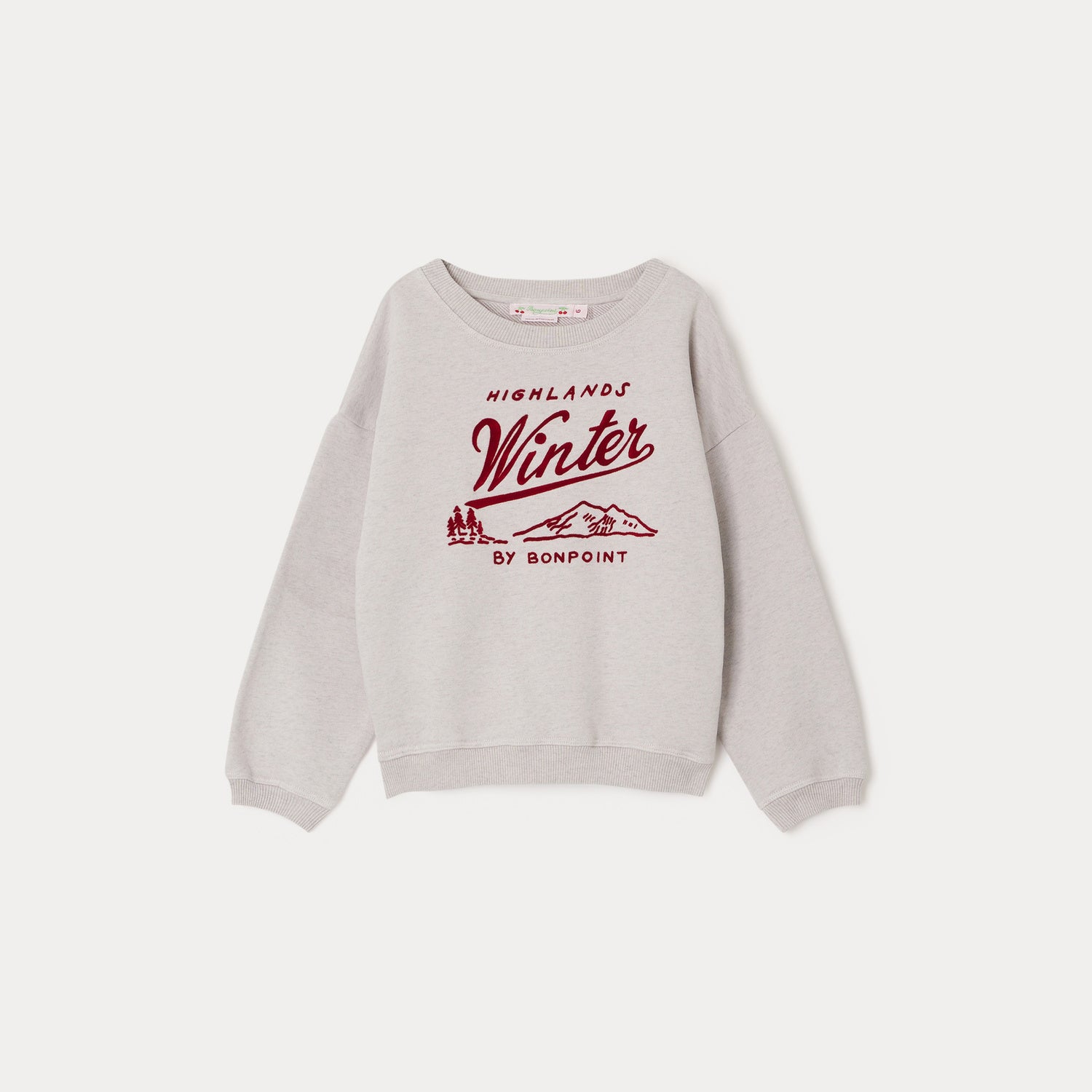Girls Grey Printed Cotton Sweatshirt