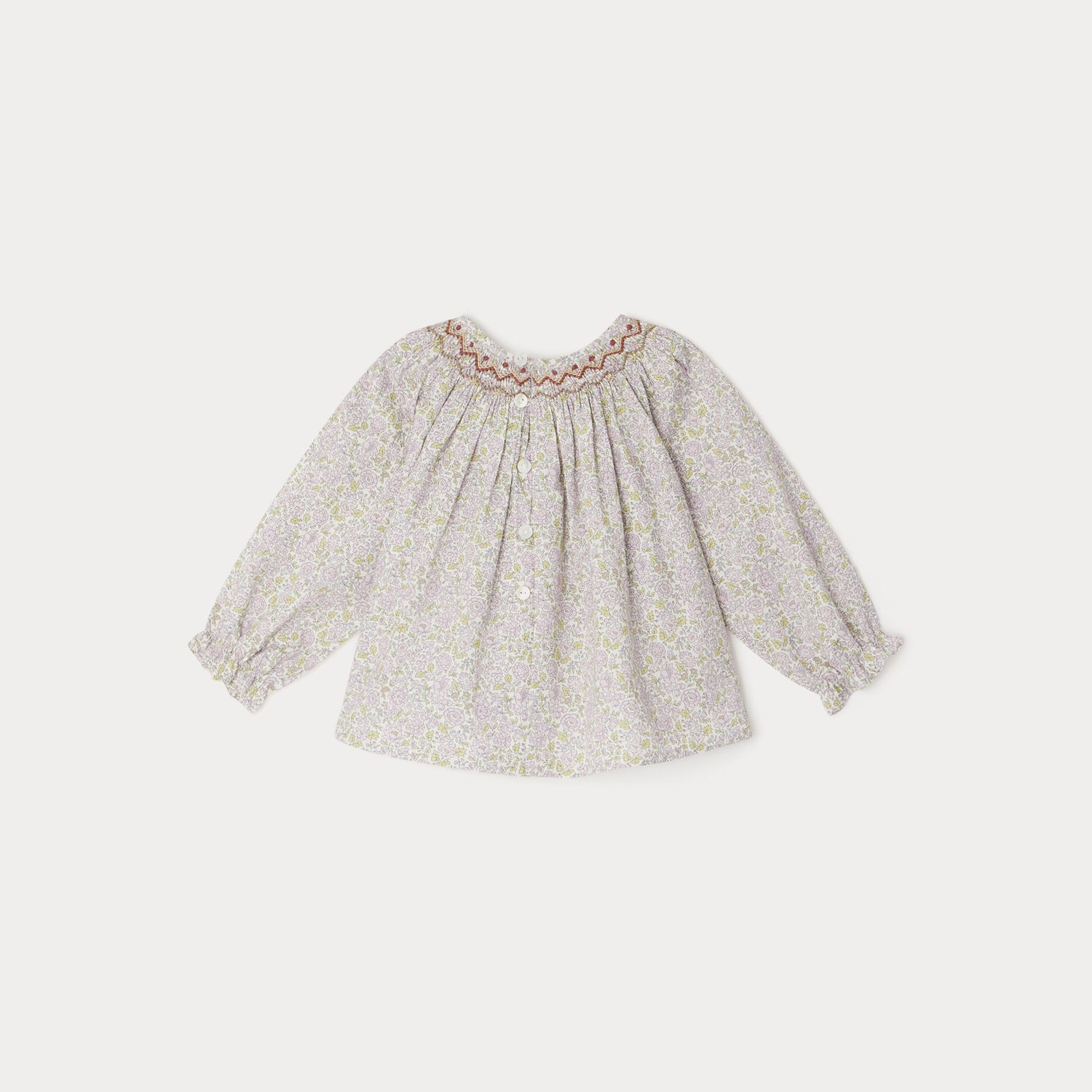 Baby Girls Light Pink Floral Cotton Top