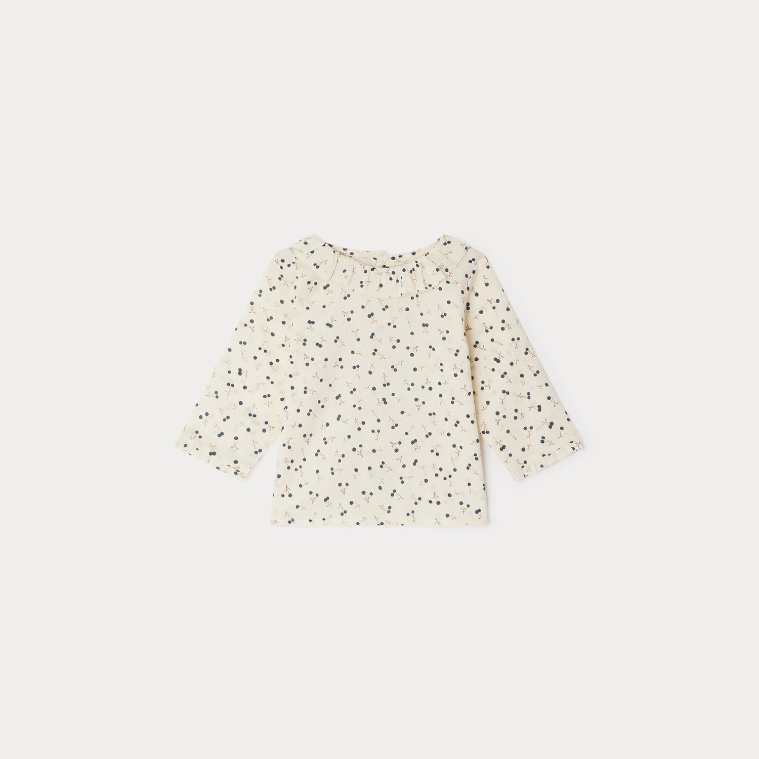 Baby Girls Beige Logo Cotton Shirt