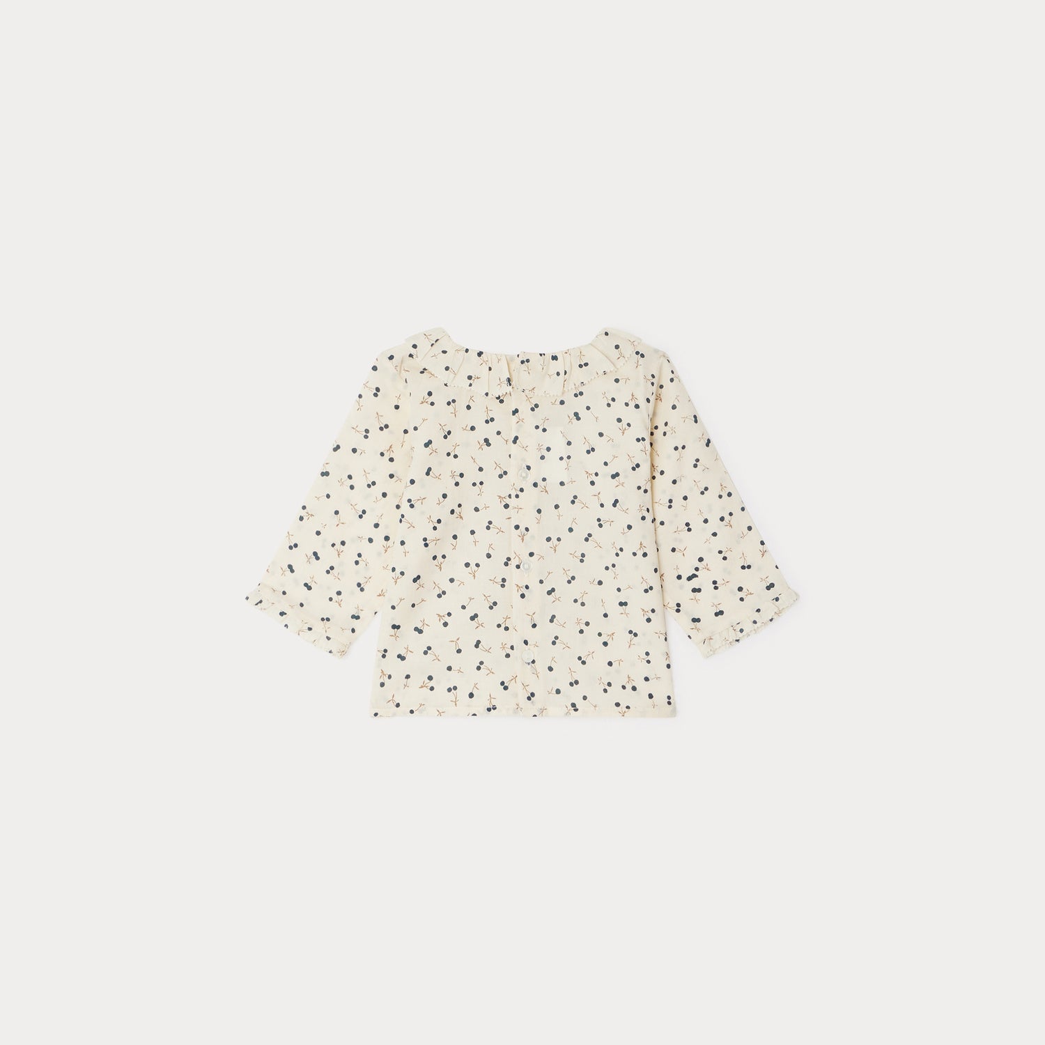 Baby Girls Beige Logo Cotton Shirt