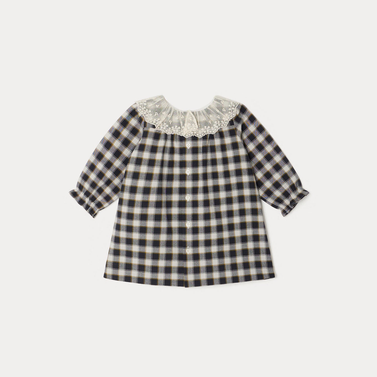 Baby Girls Black Check Dress