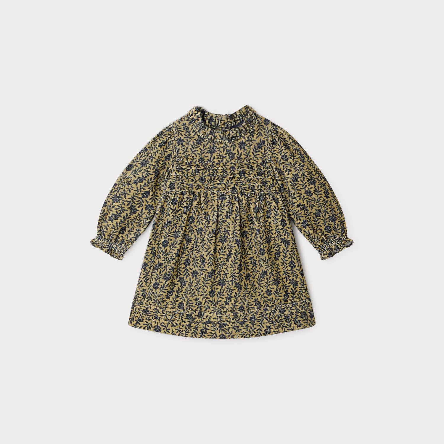 Baby Girls Green Printed Cotton Dress