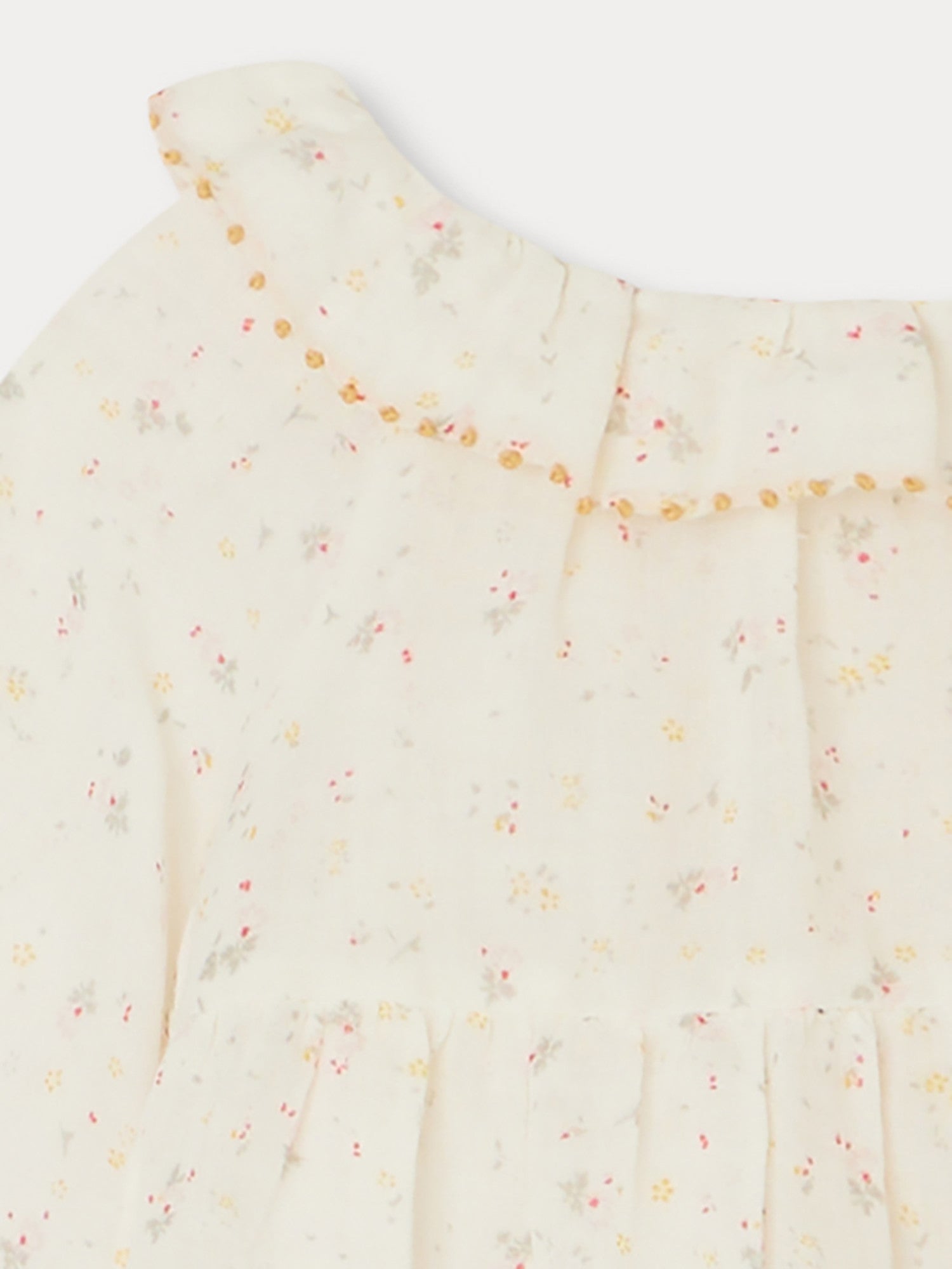 Baby Girls Beige Floral Cotton Top