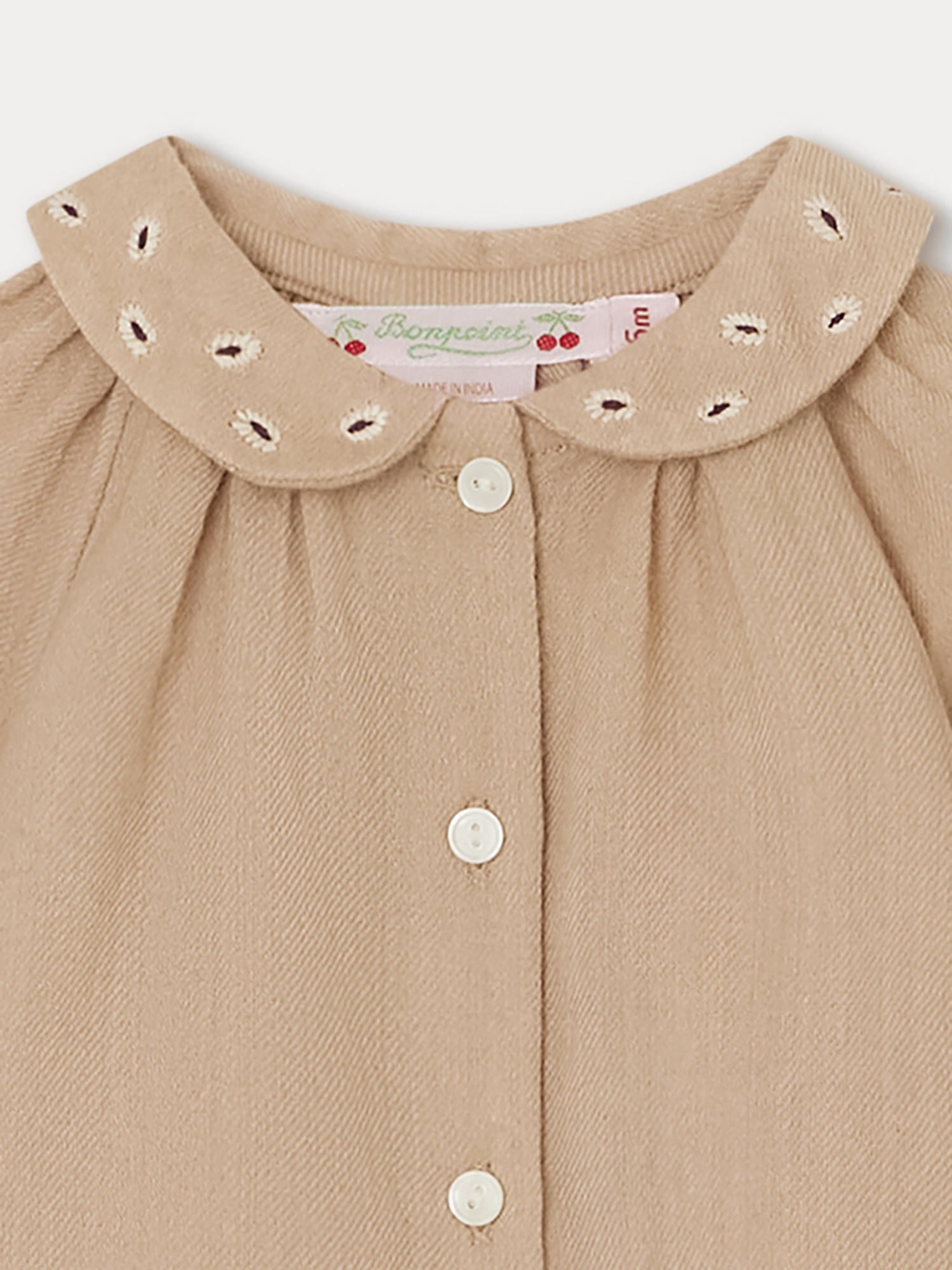 Baby Girls Beige Wool Shirt