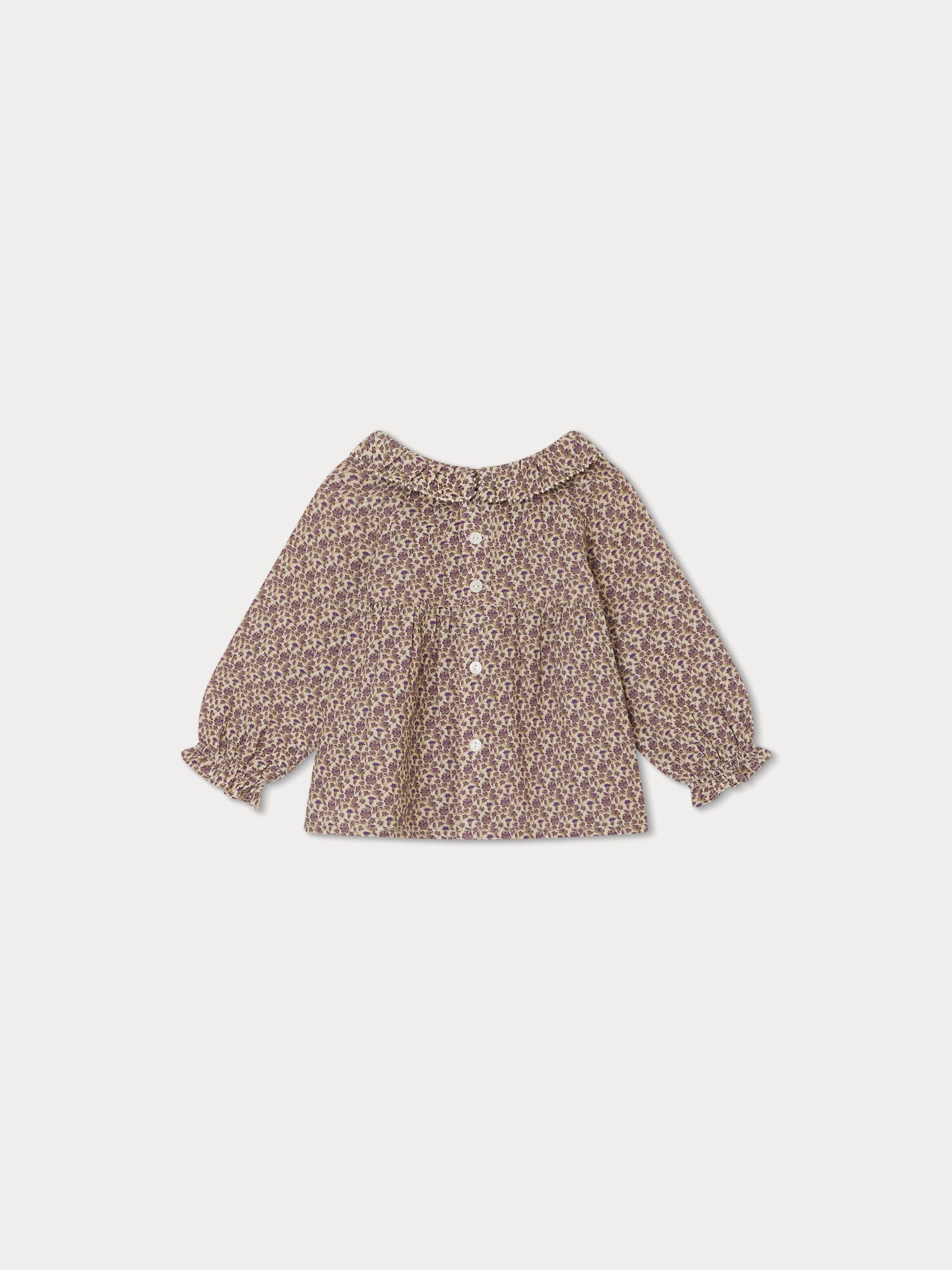 Baby Girls Beige Floral Cotton Top