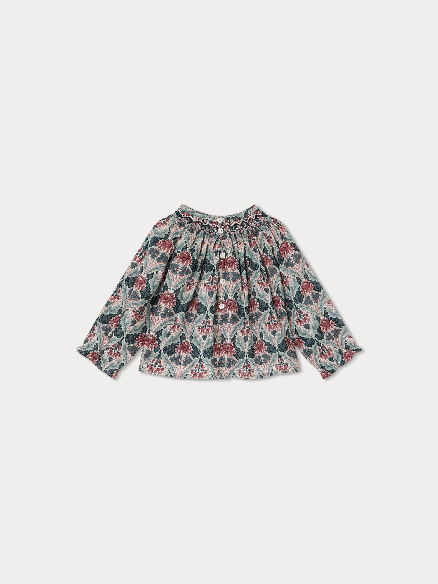 Baby Girls Green Flower Cotton Top