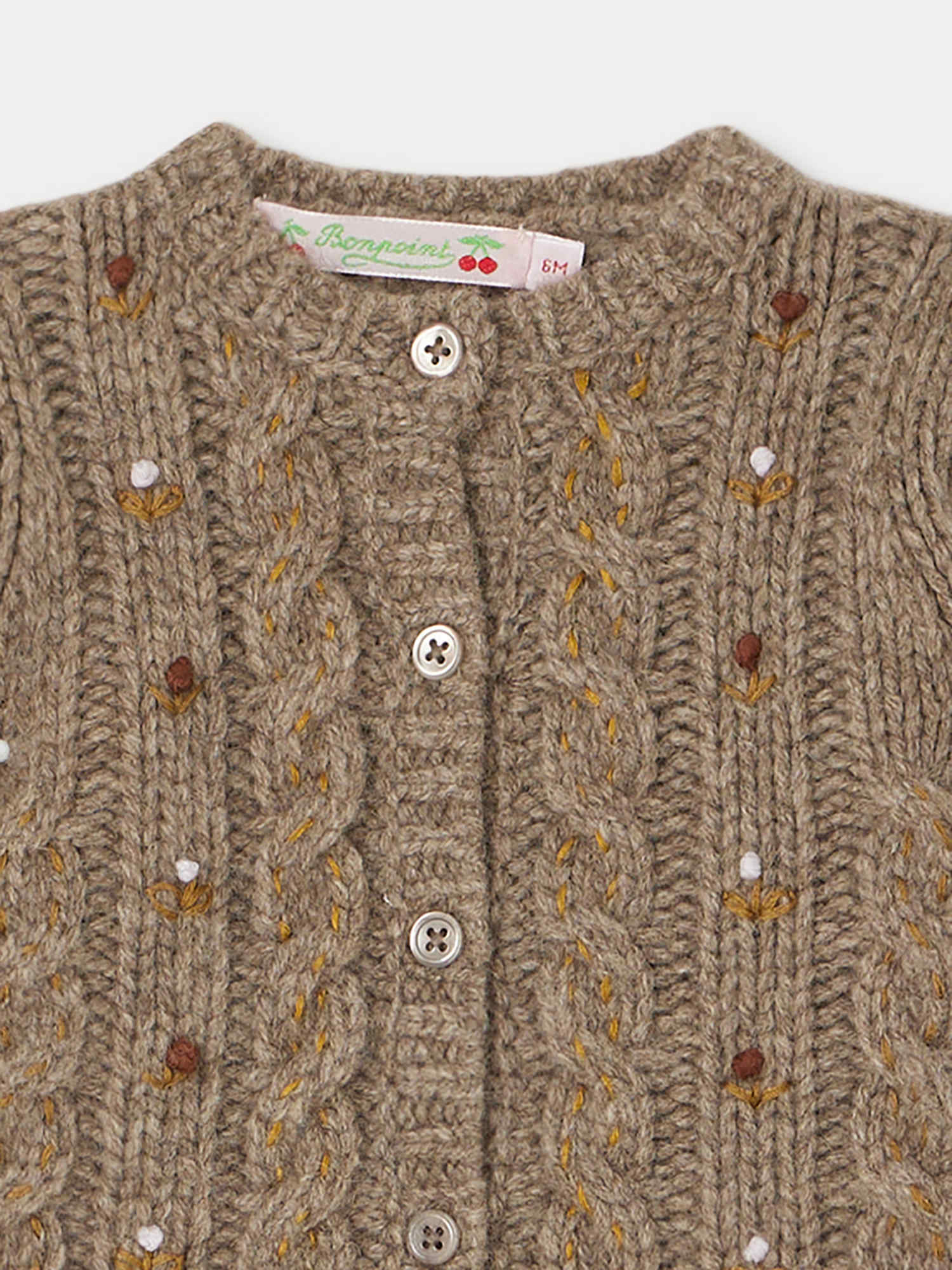 Baby Girls Camel Wool Cardigan