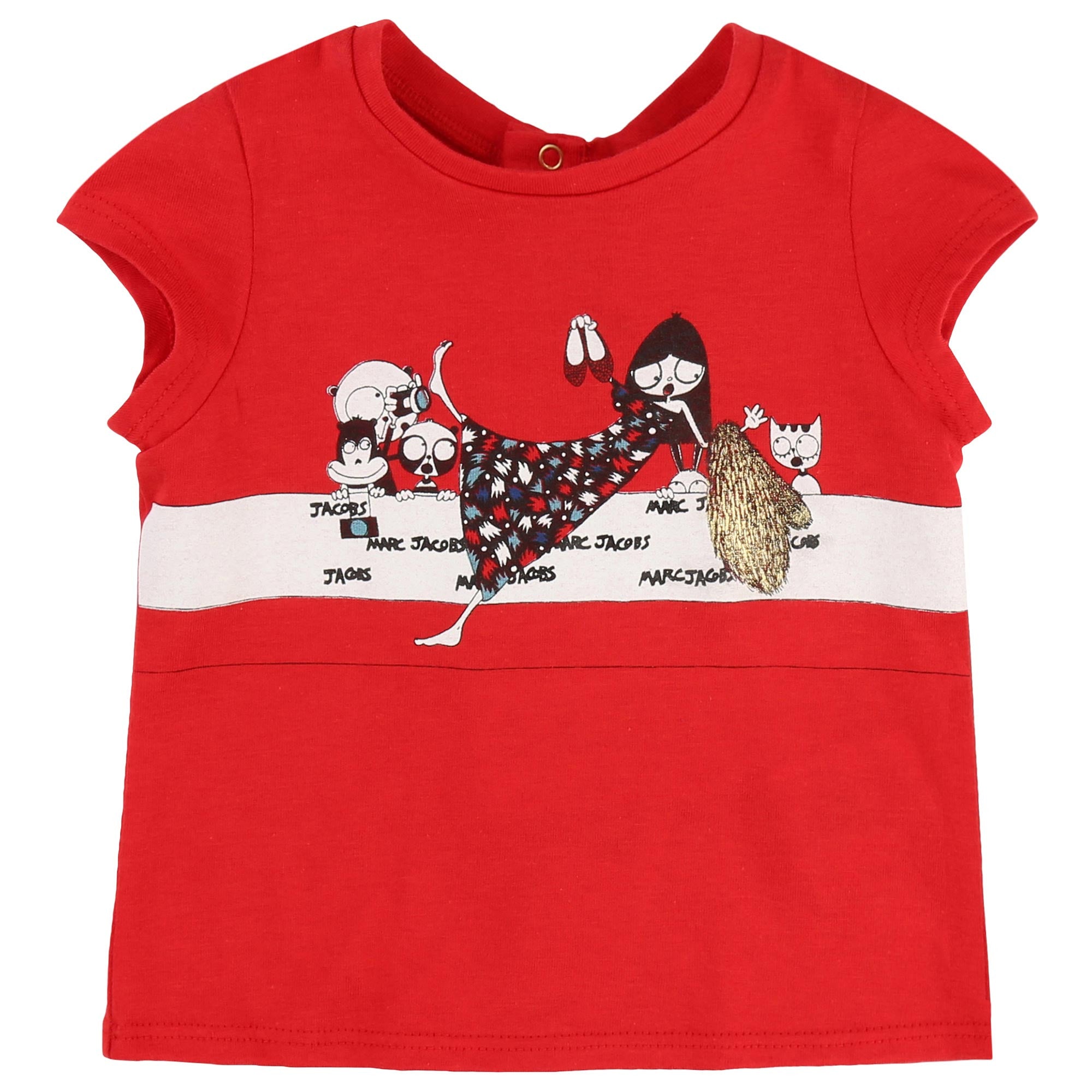 Baby Girls Red Cotton Modal T-shirt - CÉMAROSE | Children's Fashion Store - 1