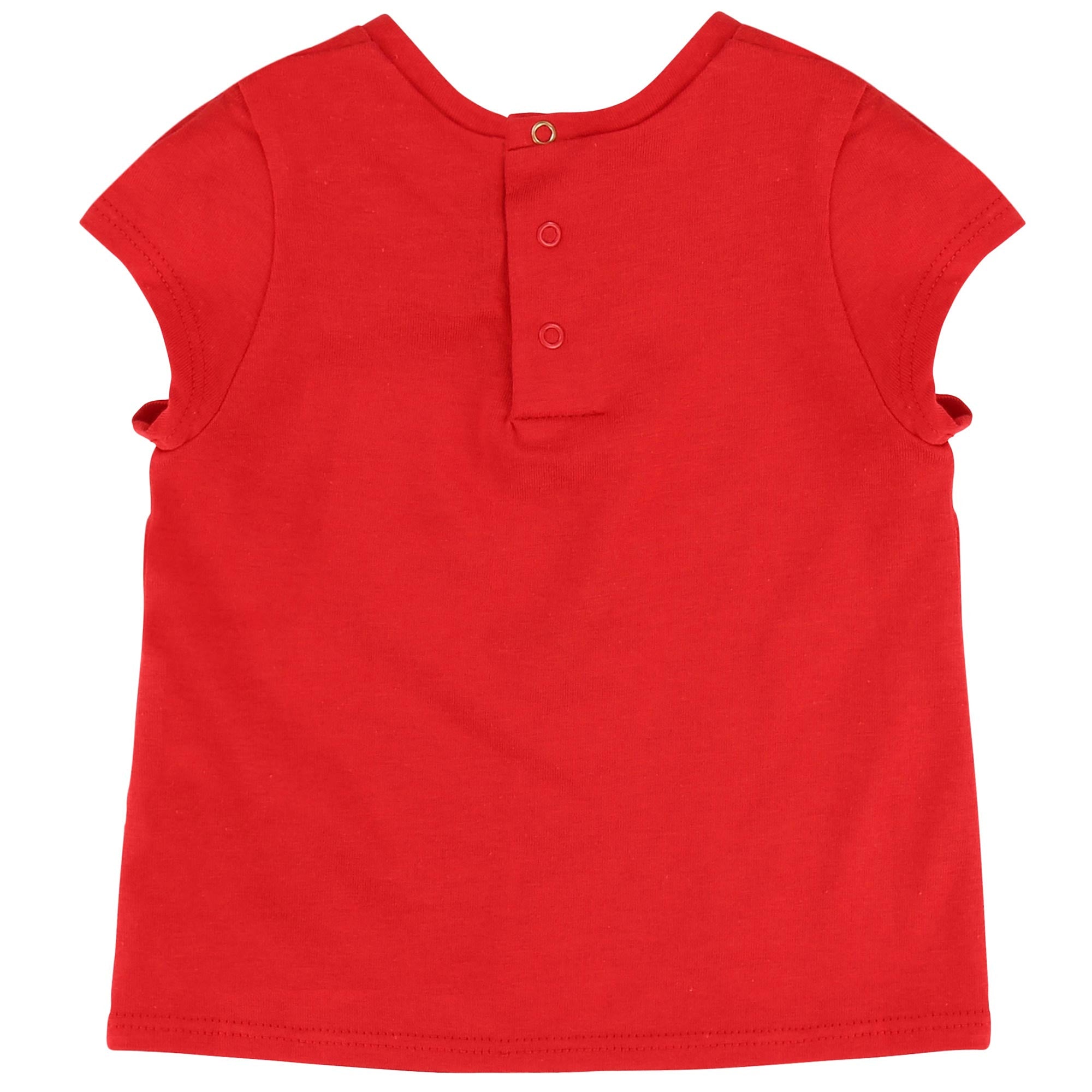 Baby Girls Red Cotton Modal T-shirt - CÉMAROSE | Children's Fashion Store - 2