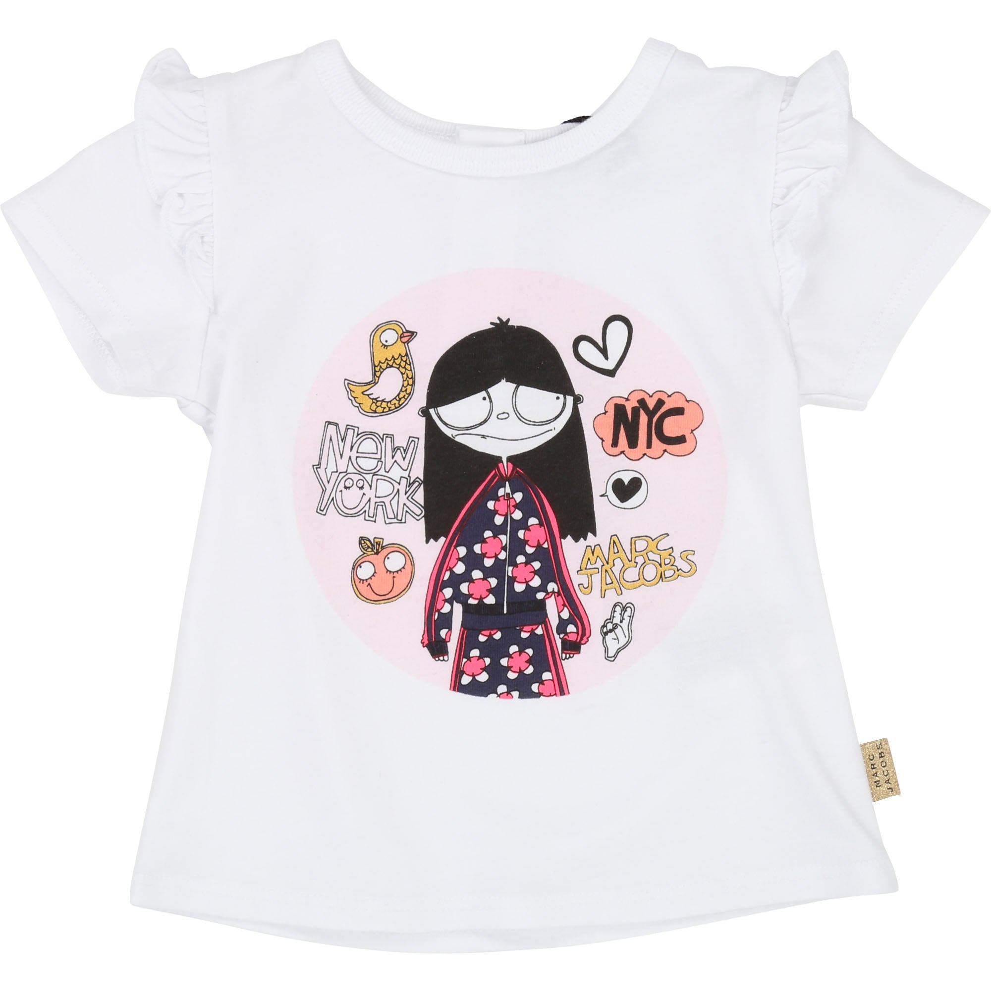 Baby Girls White Cotton T-shirt