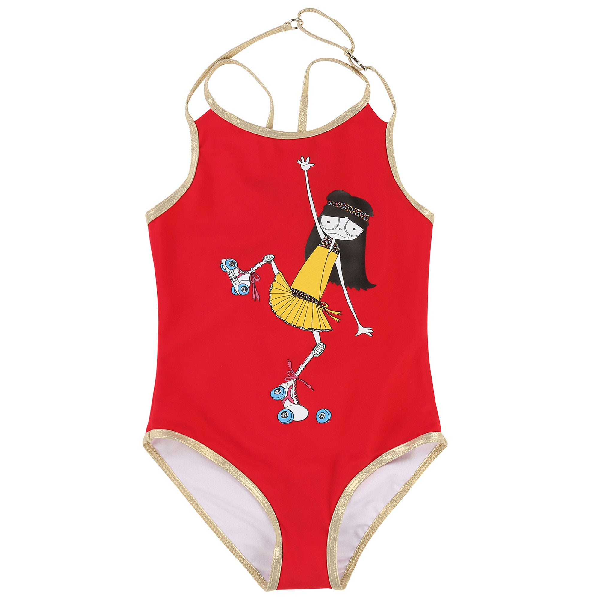 Girls Red Miss Mark Swimsuit - CÉMAROSE | Children's Fashion Store - 1
