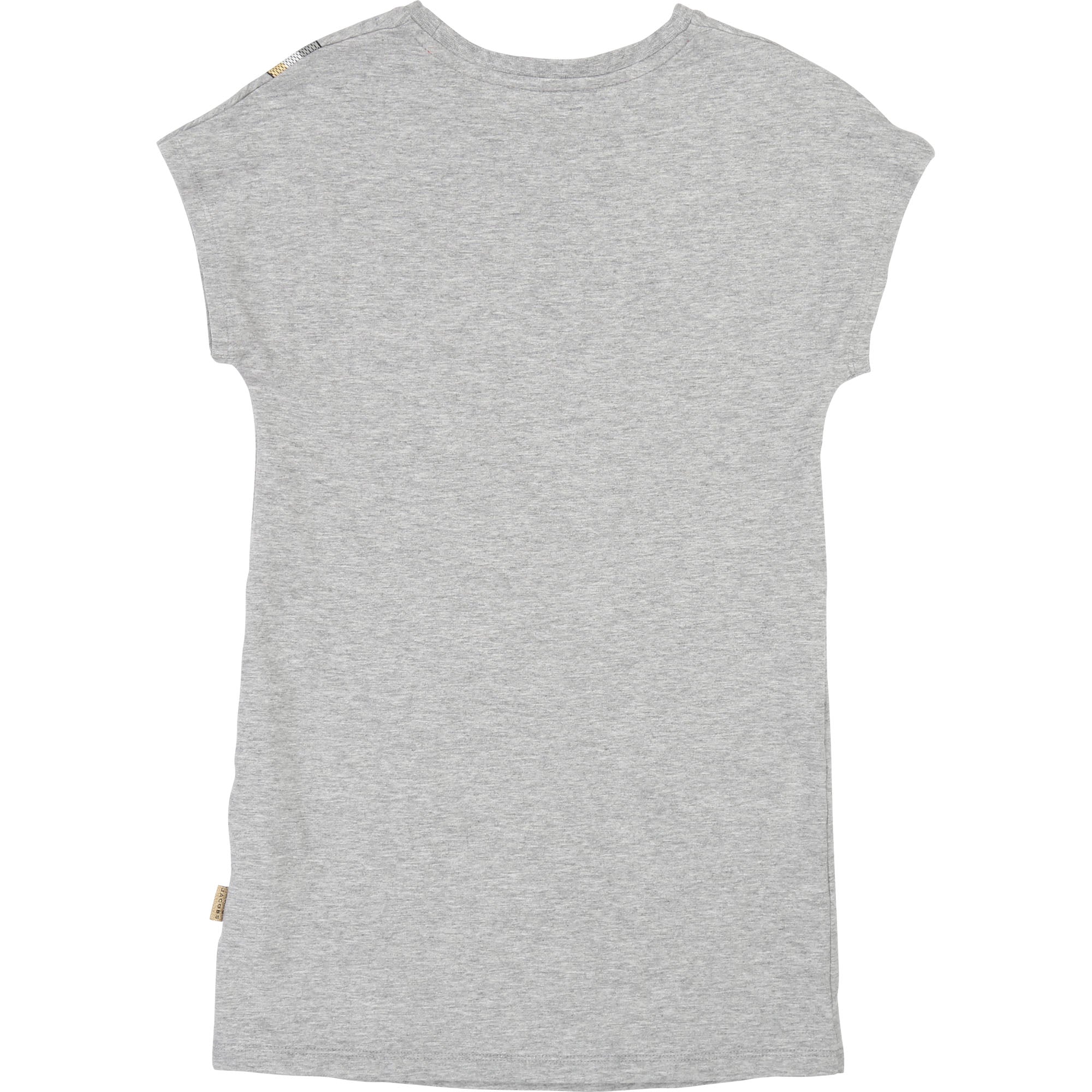 Girls Gray Printed Cotton Dress