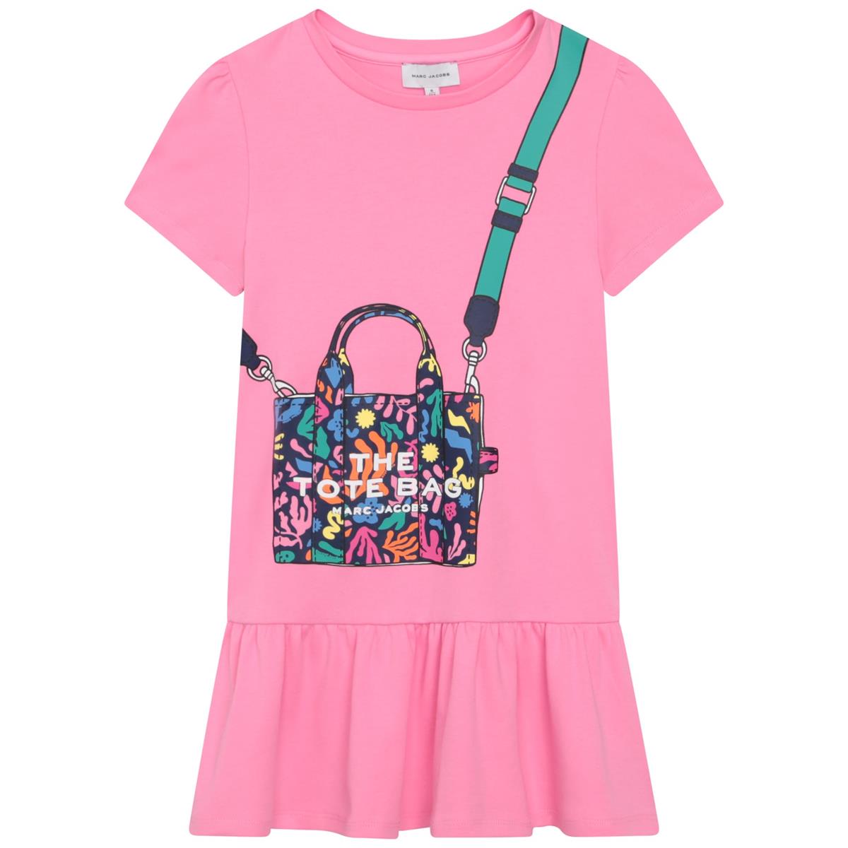 Girls Pink Printed Dress
