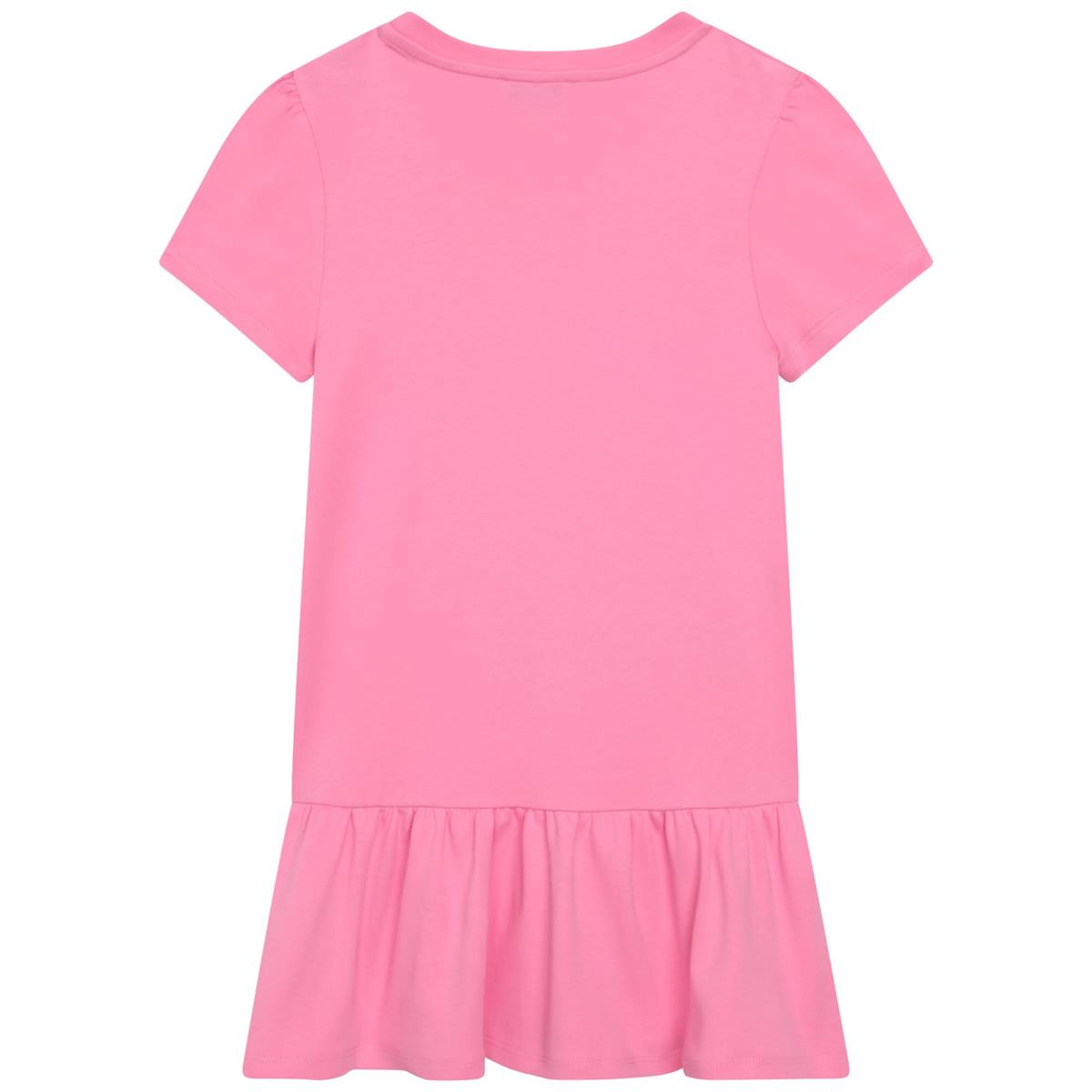 Girls Pink Printed Dress