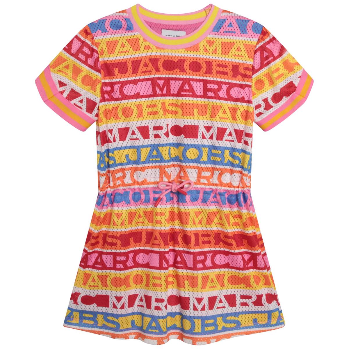 Girls Multicolor Logo Dress