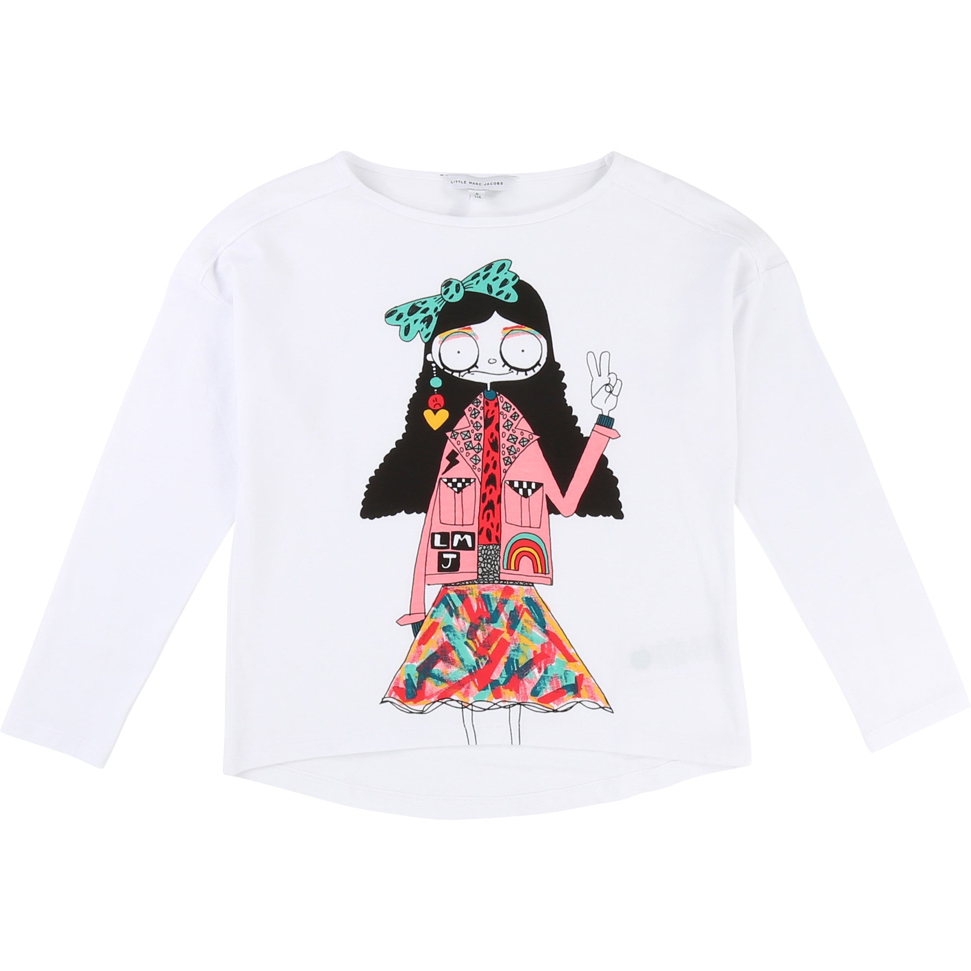 Girls White Cotton T-shirt