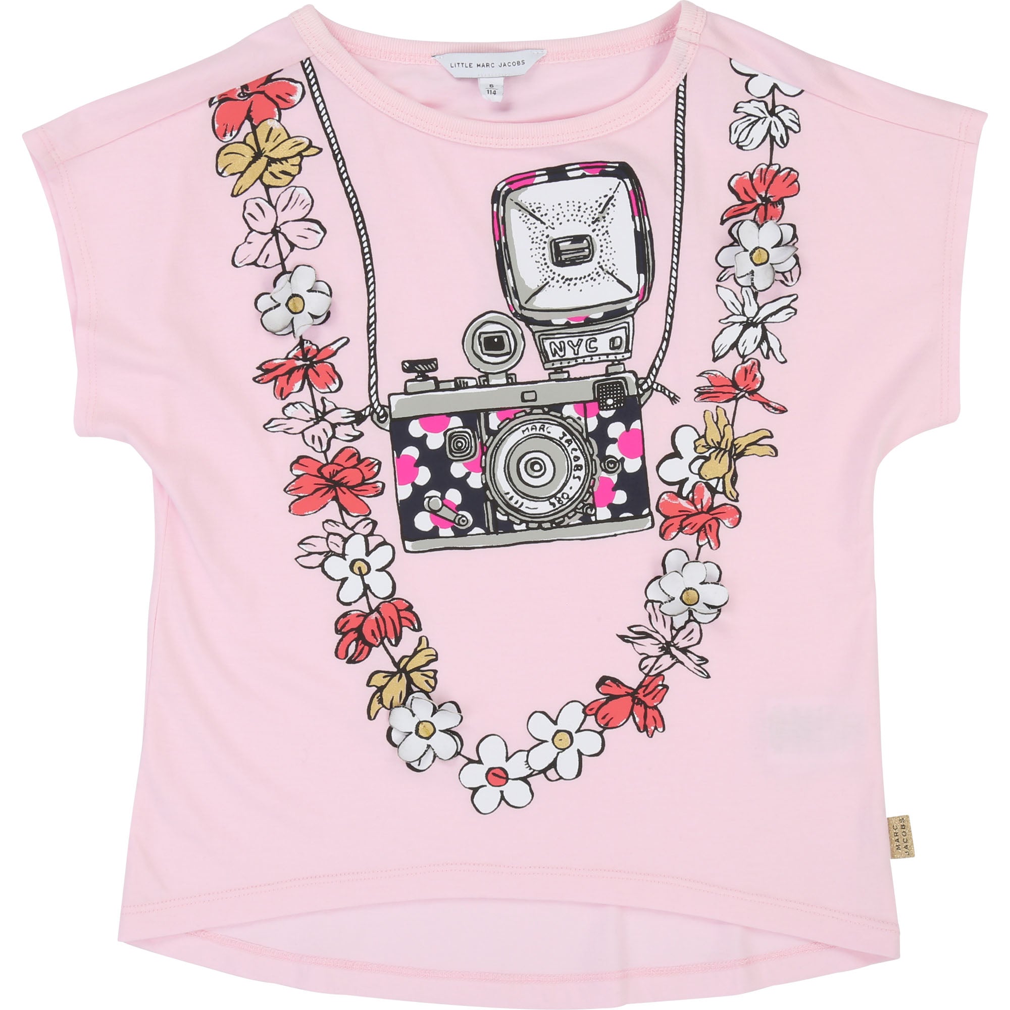 Girls Light Pink Printed T-shirt