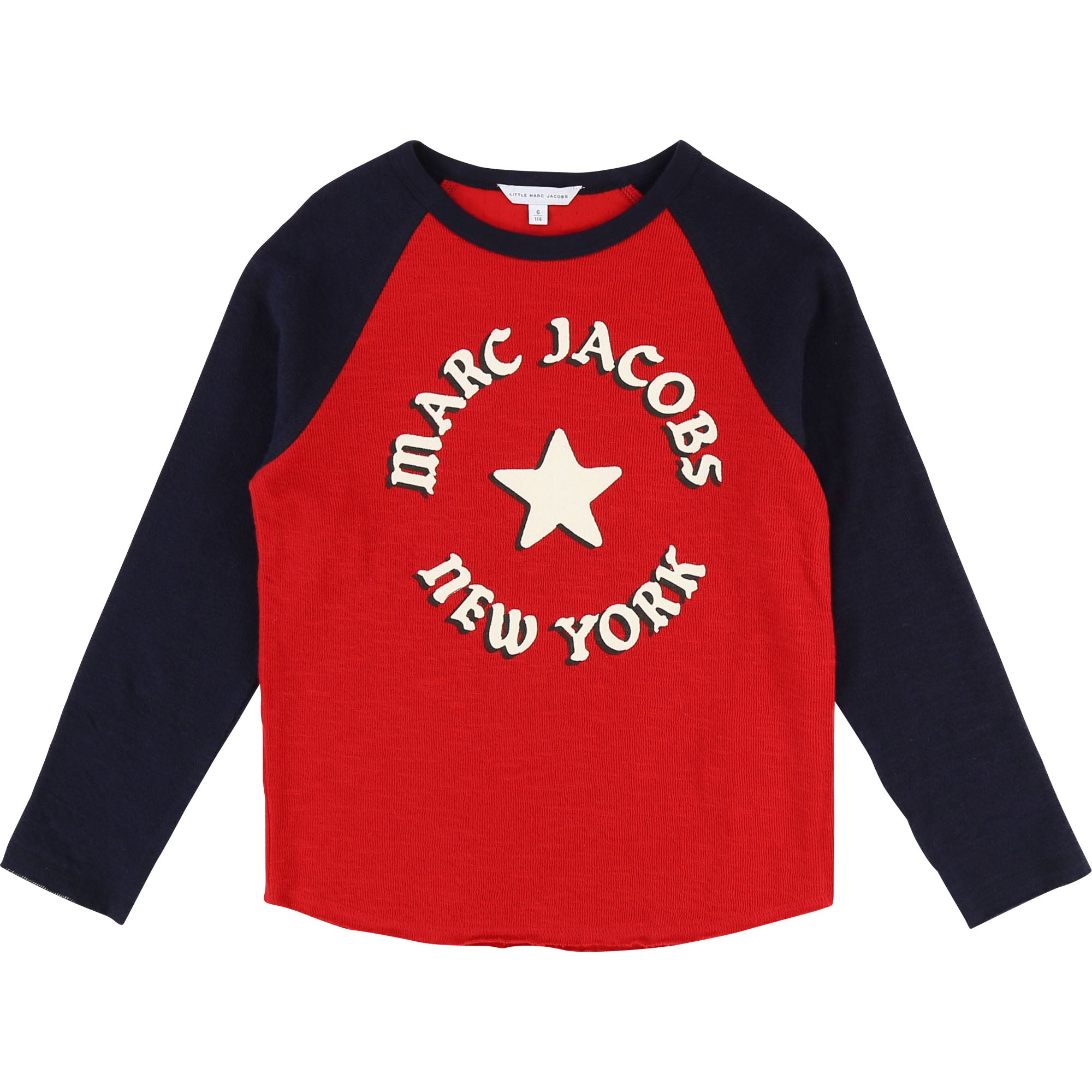 Girls Red & Blue Cotton T-shirt