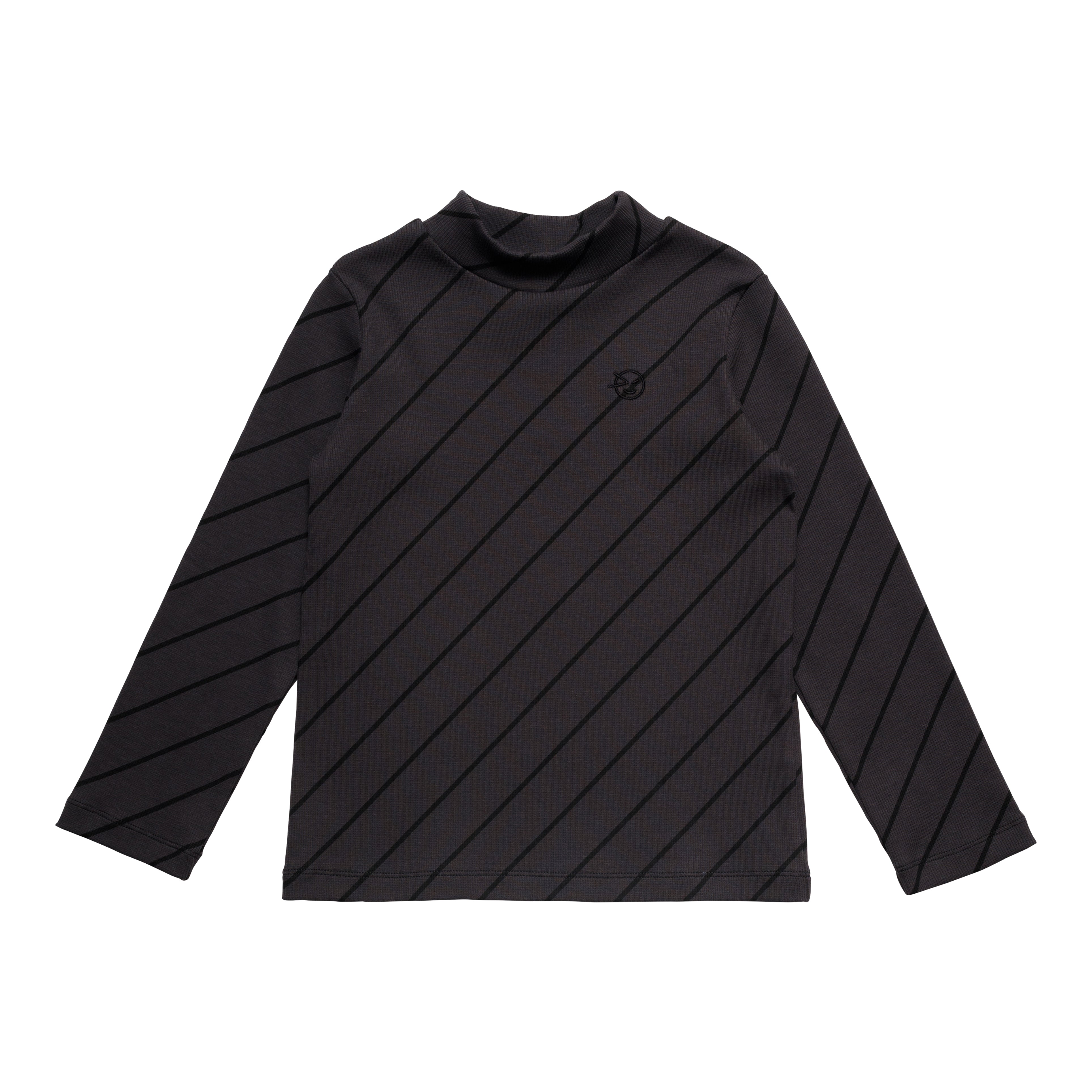 Girls Black Stripes Cotton T-Shirt