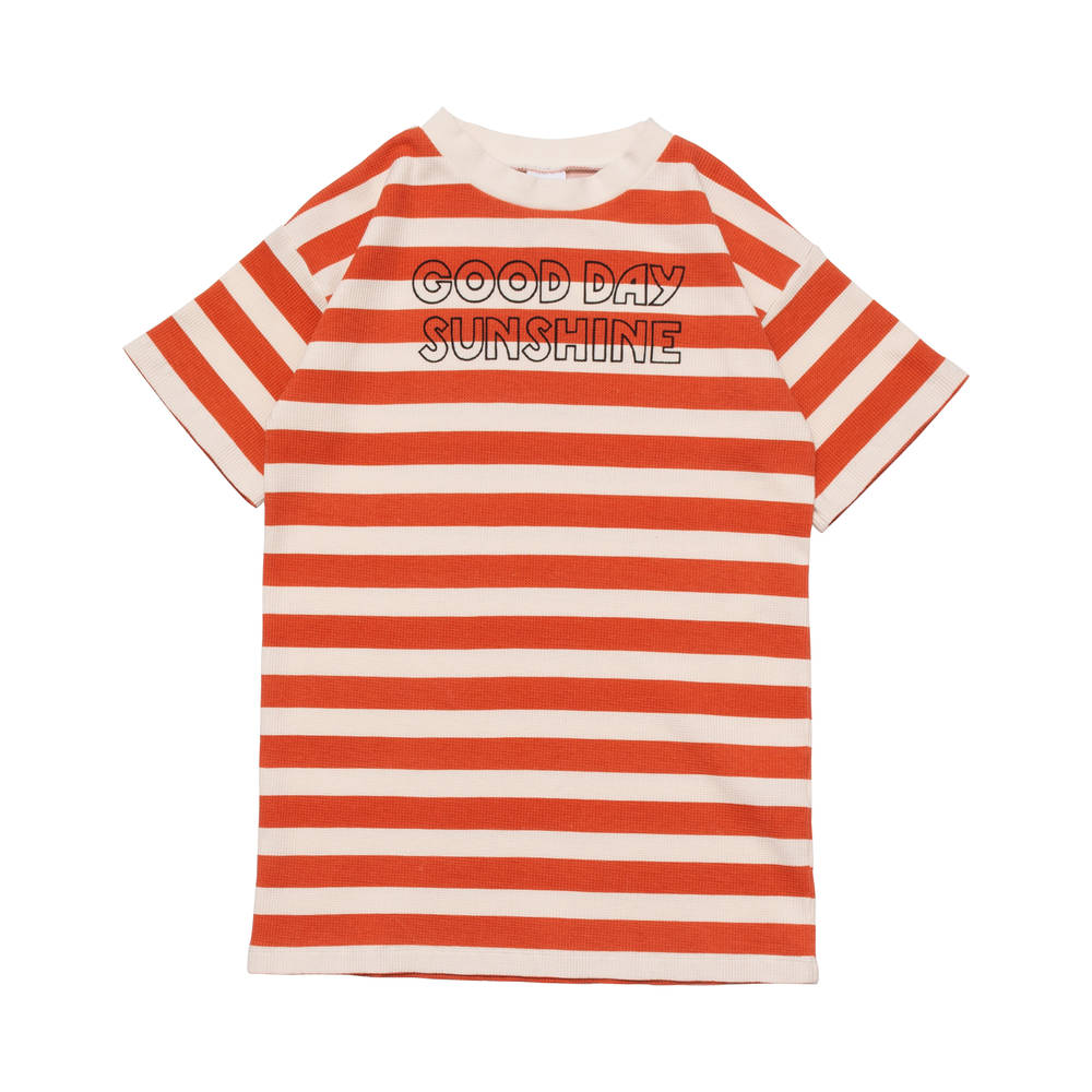 Girls Orange Stripe T-shirt Dress