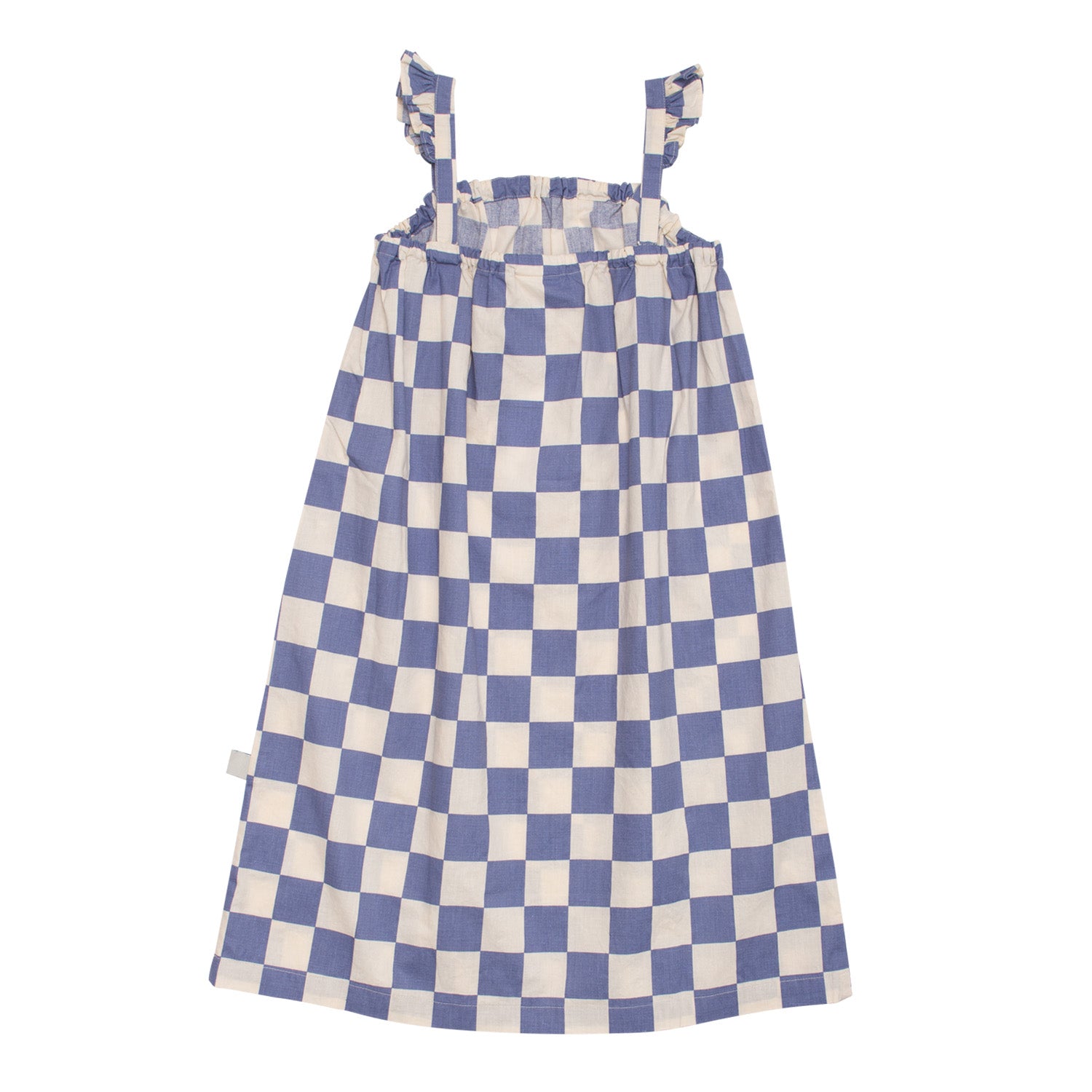 Girls Blue Check Cotton Dress