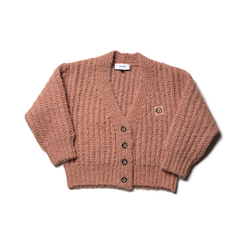 Girls Clay Pink Big Rib Cardigan