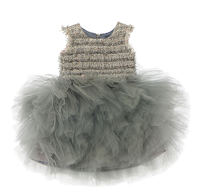 Baby Girls Grey 'The cupid fell' Dress