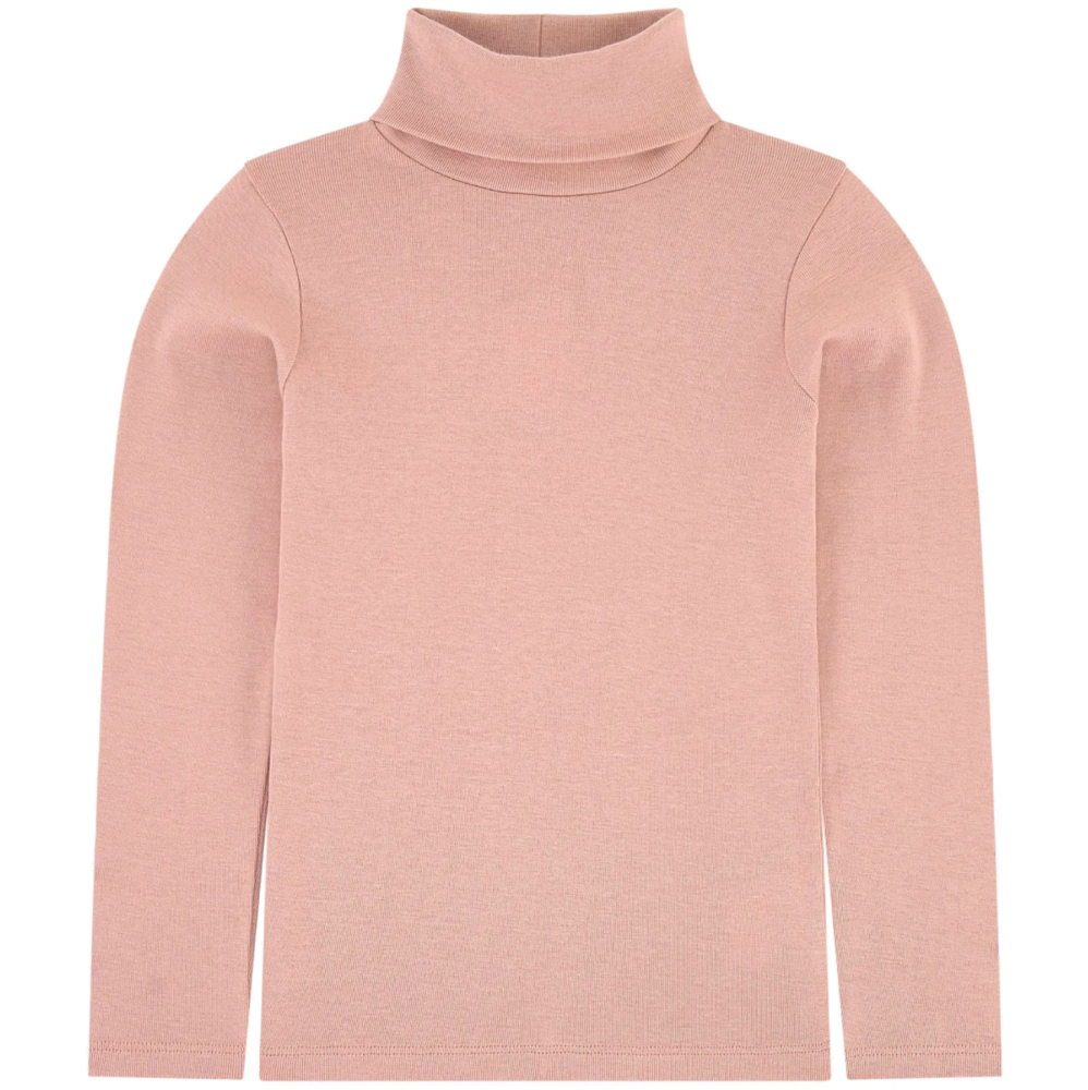 Girls Pink Cotton Turtleneck