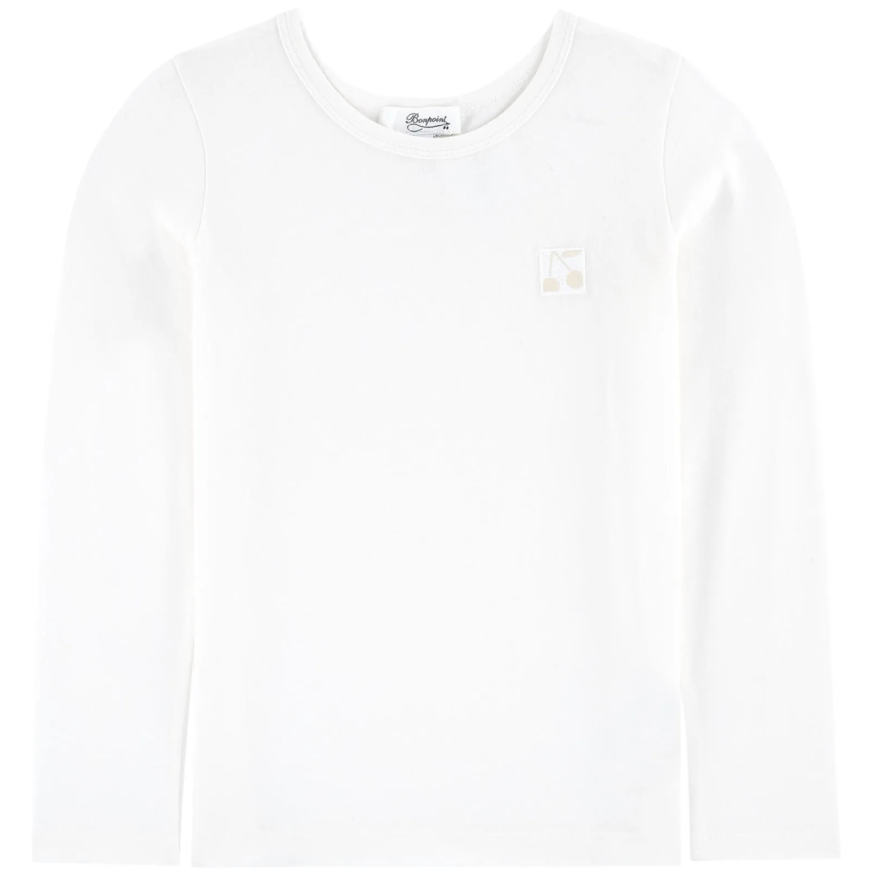 Girls Off White Cotton T-Shirt
