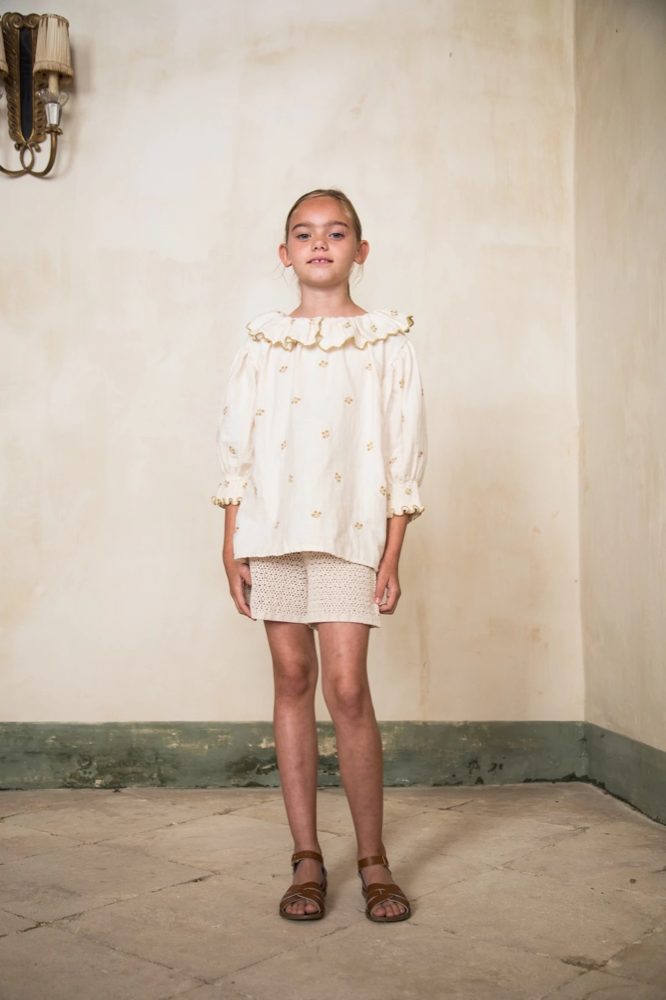 Grils White Cotton Shorts