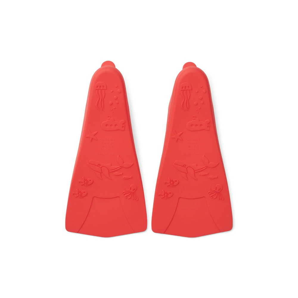 Palmes de natation rouges pour garçons et filles