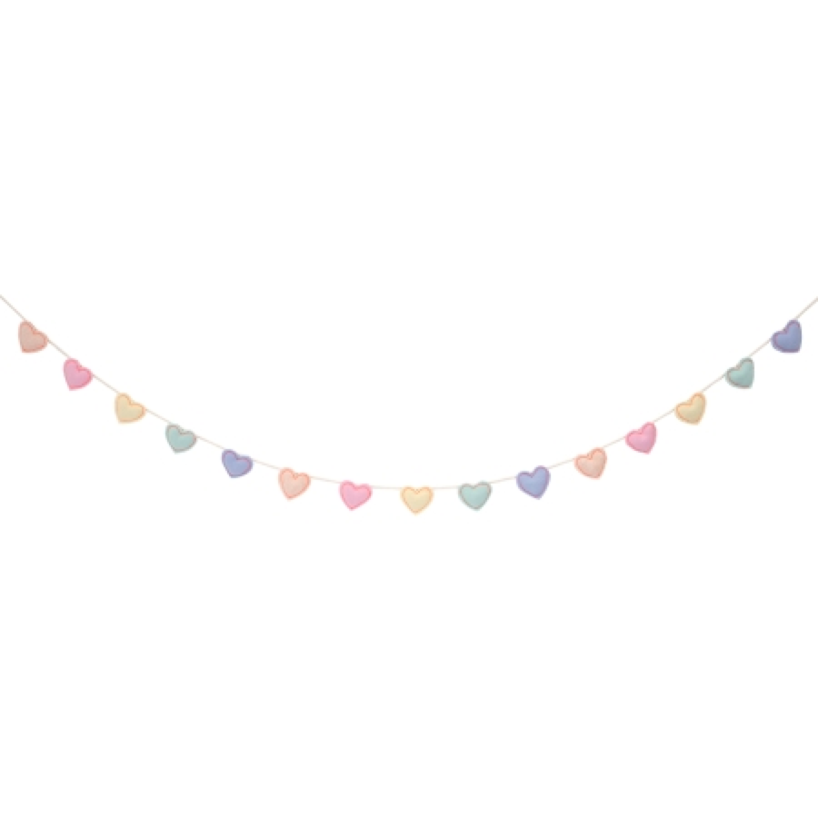 Felt heart garland
