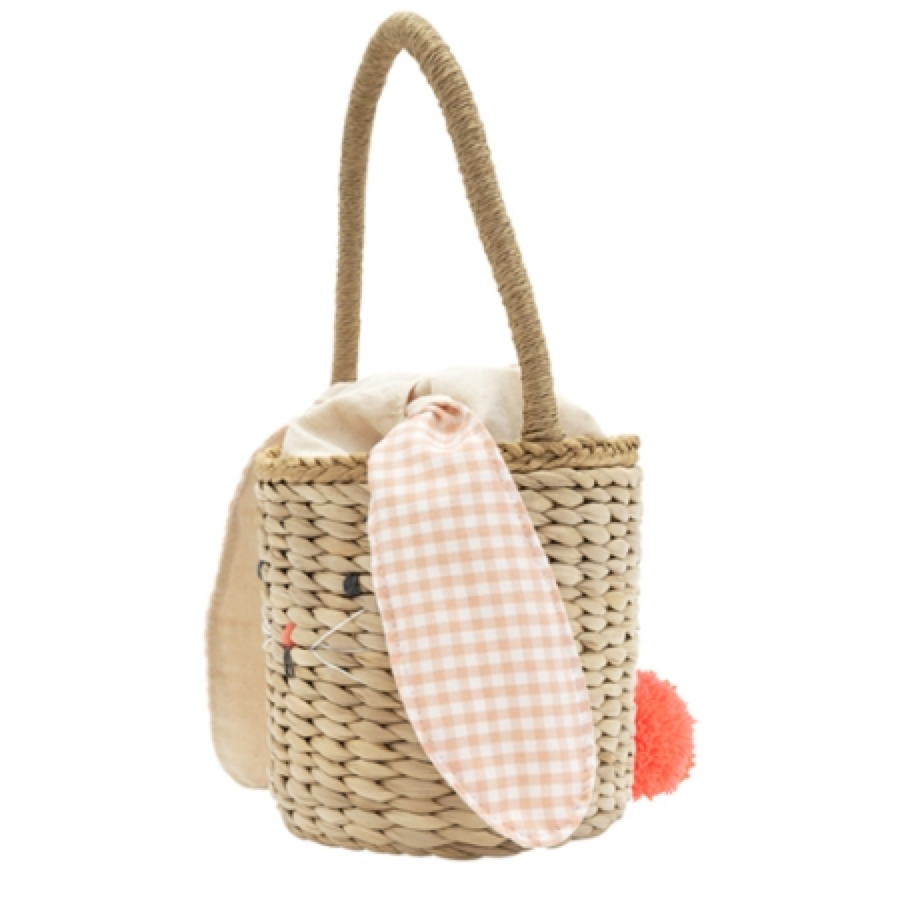Rabbit woven straw basket bag