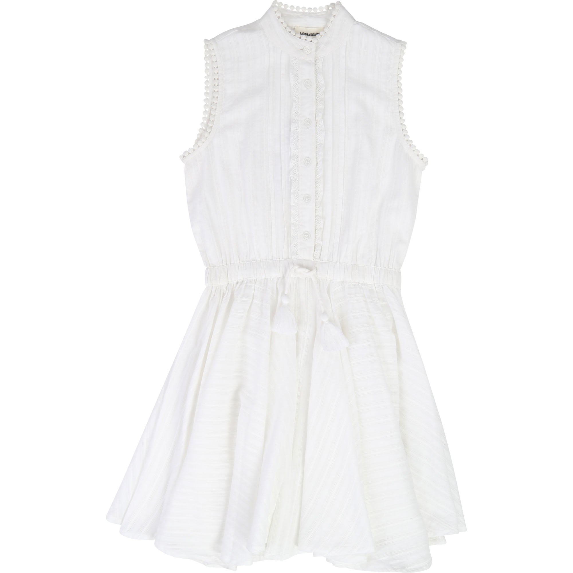 Girls White Cotton Dress