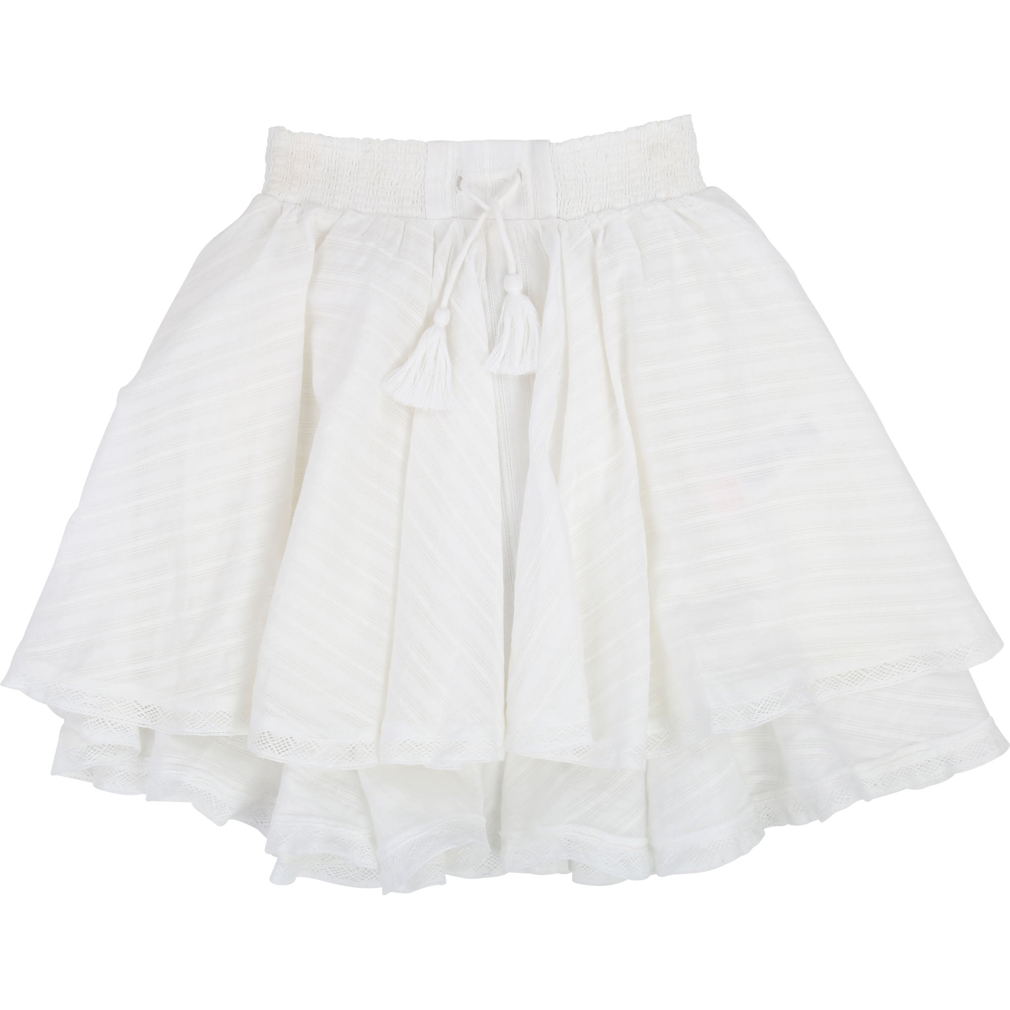 Girls White Cotton Skirt