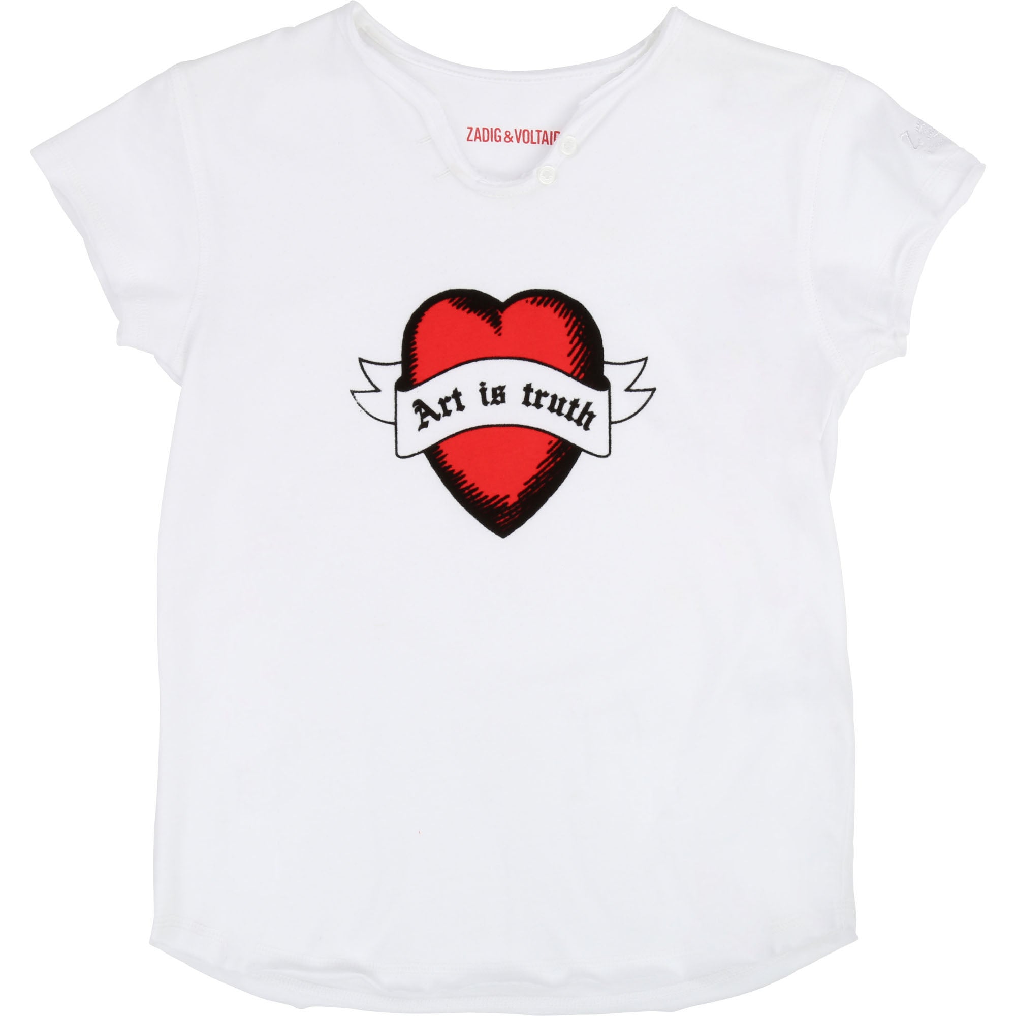 Girls White Cotton T-shirt