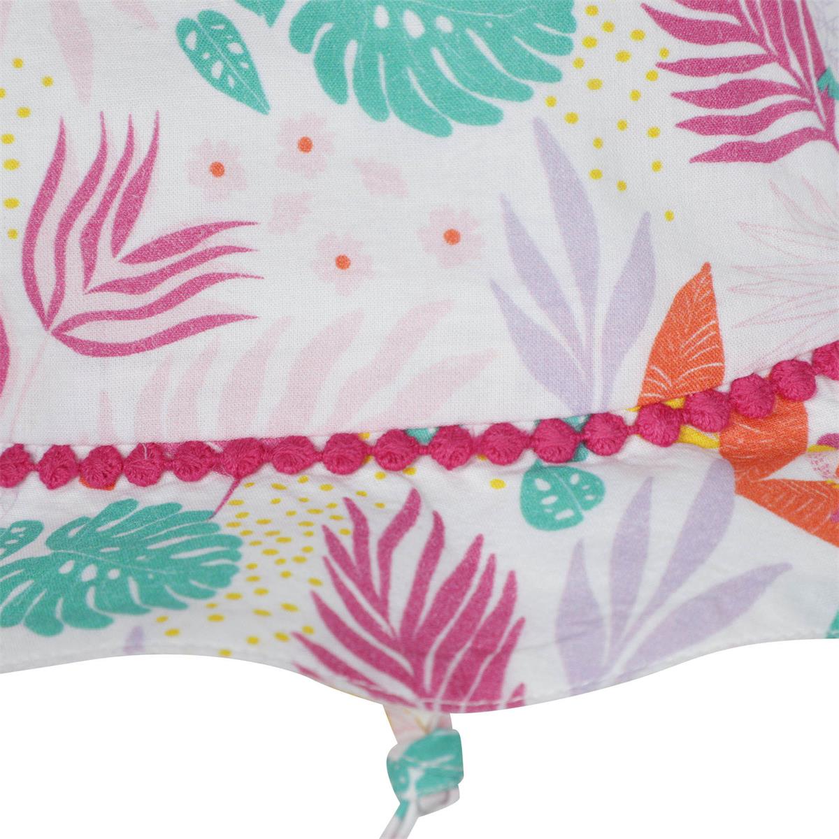 Girls White Printed Sun Hat