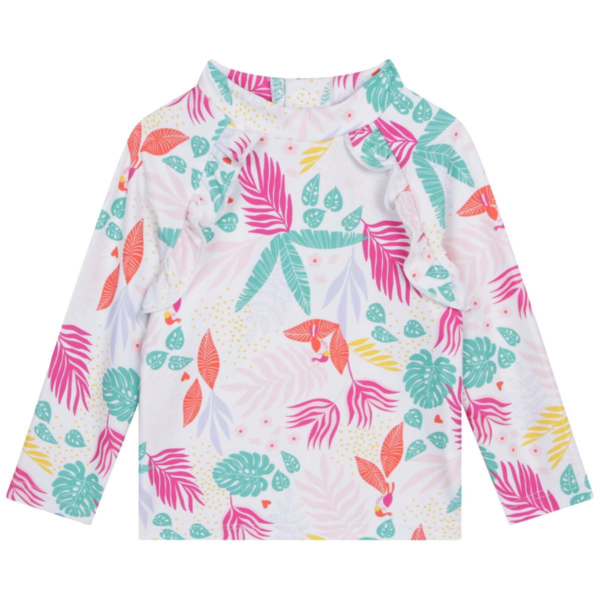 Girls White Printed T-Shirt