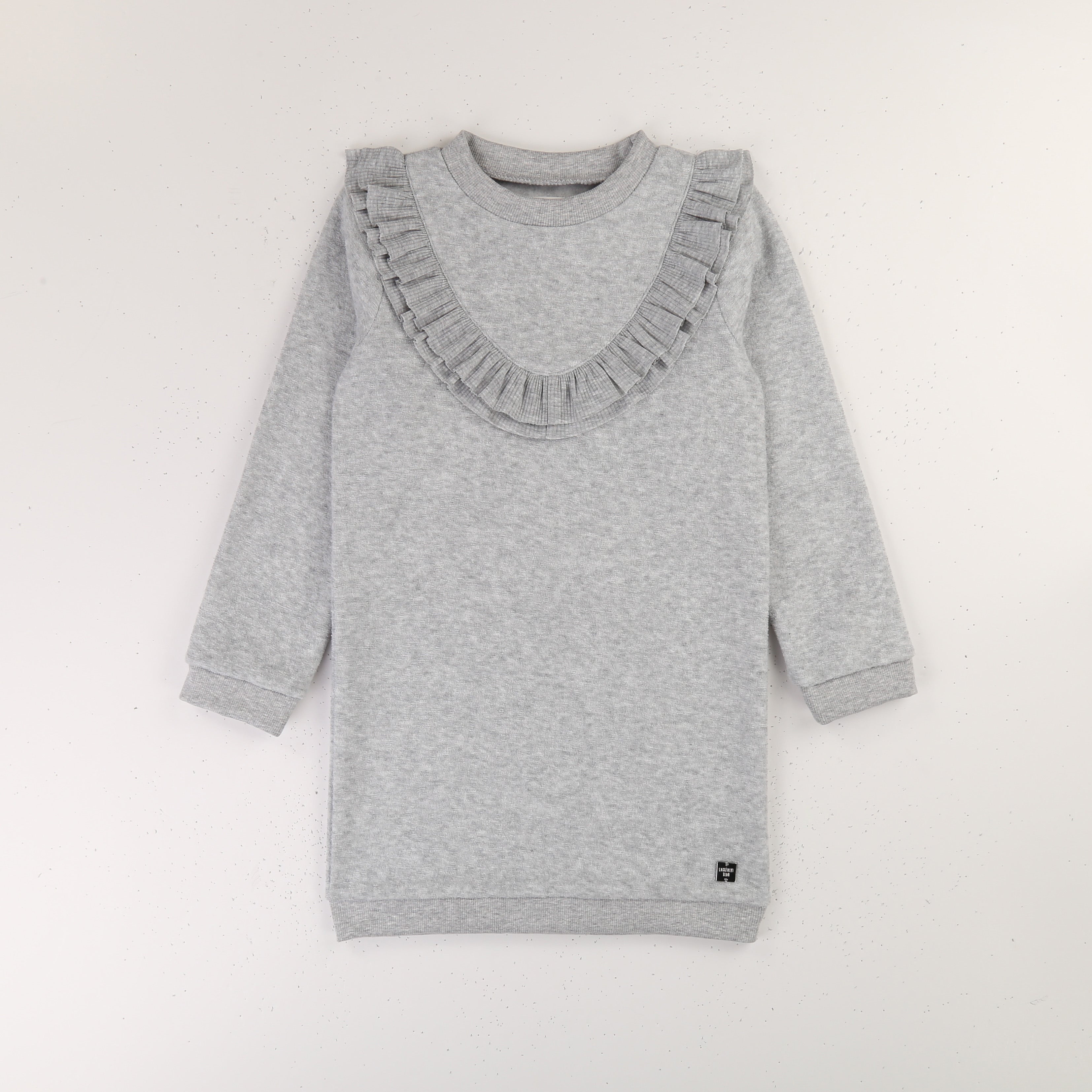 Girls Grey Ruffle Dress