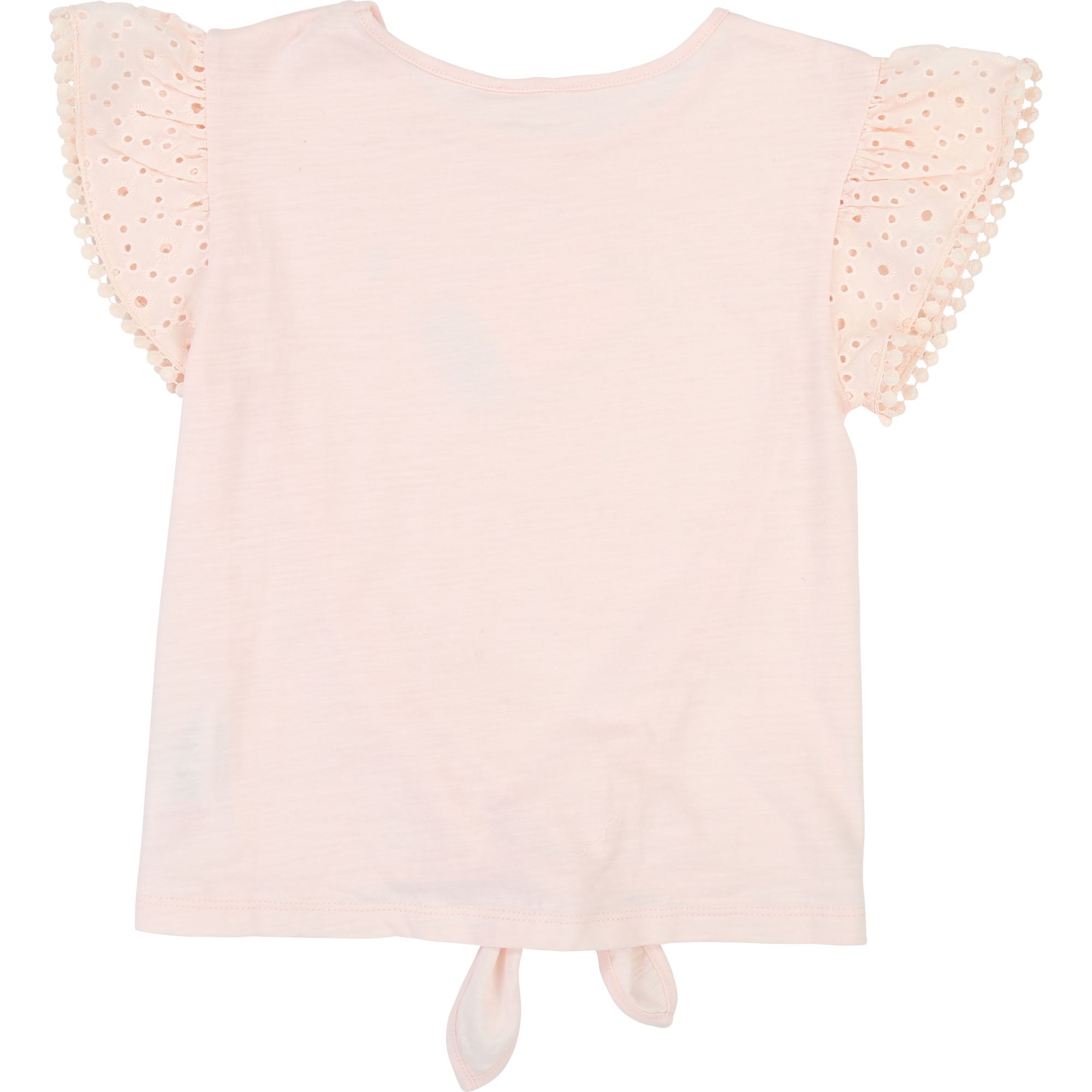 Girls Light Pink Cotton T-shirt