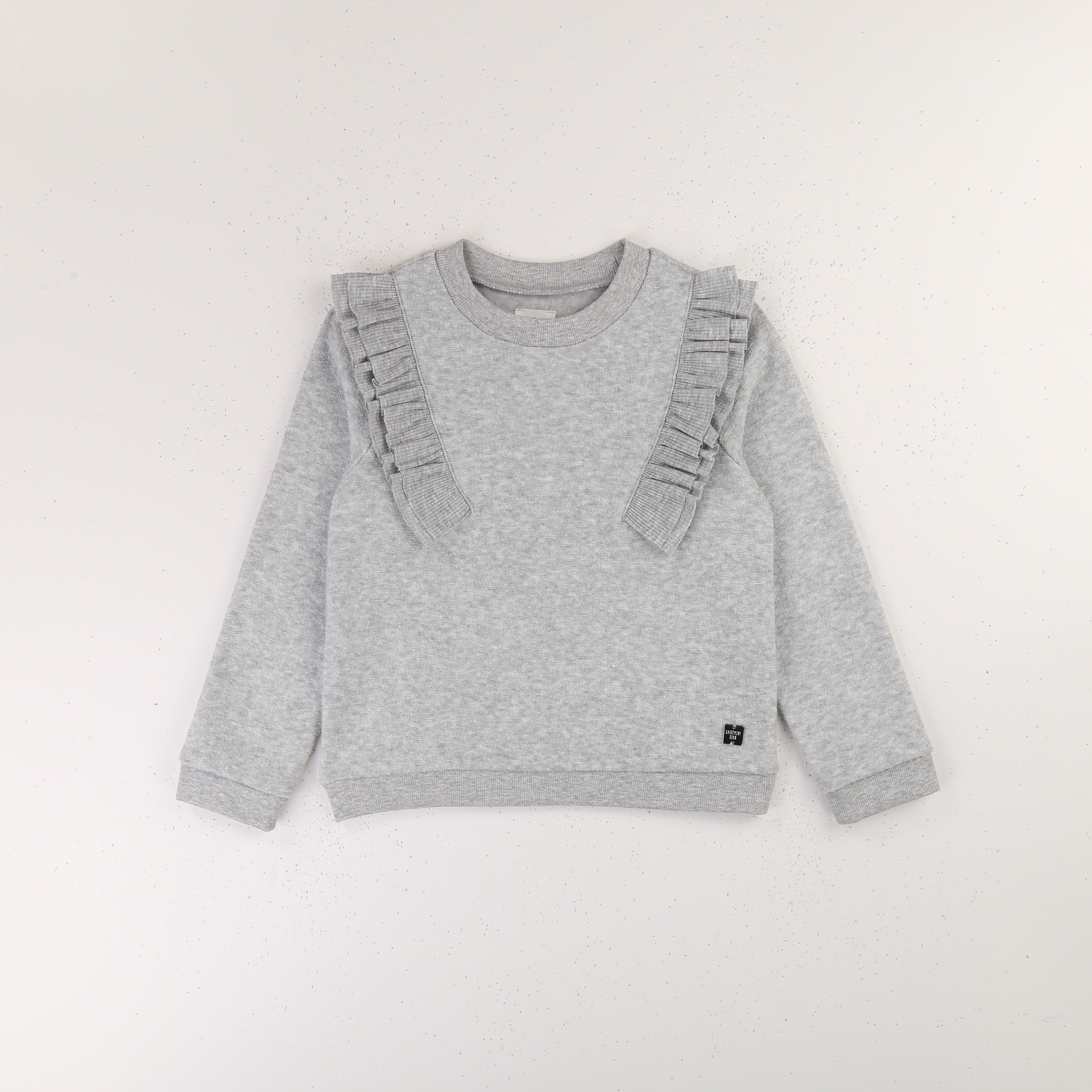 Girls Grey Ruffle Top