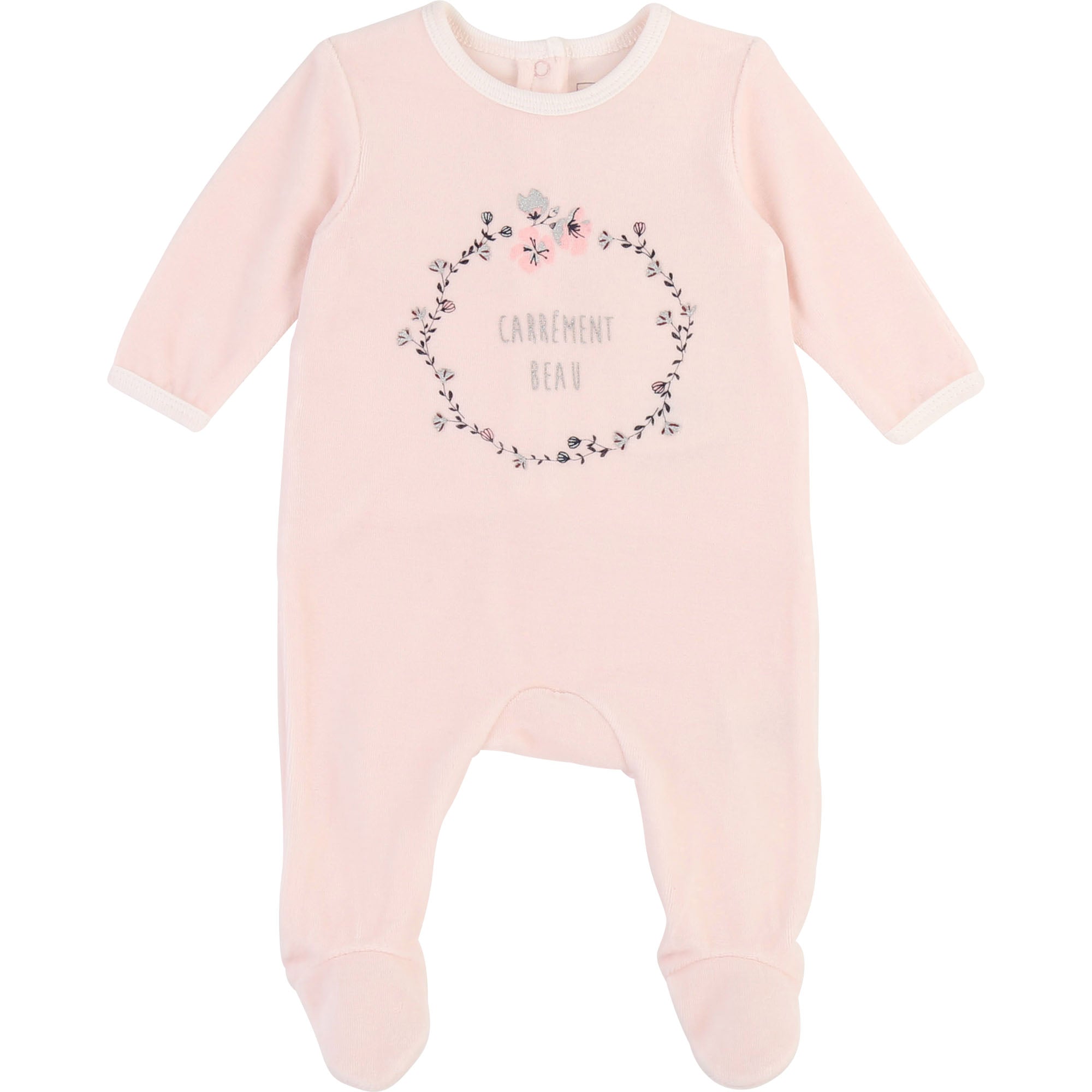 Baby Girls Pink Cotton Babysuit