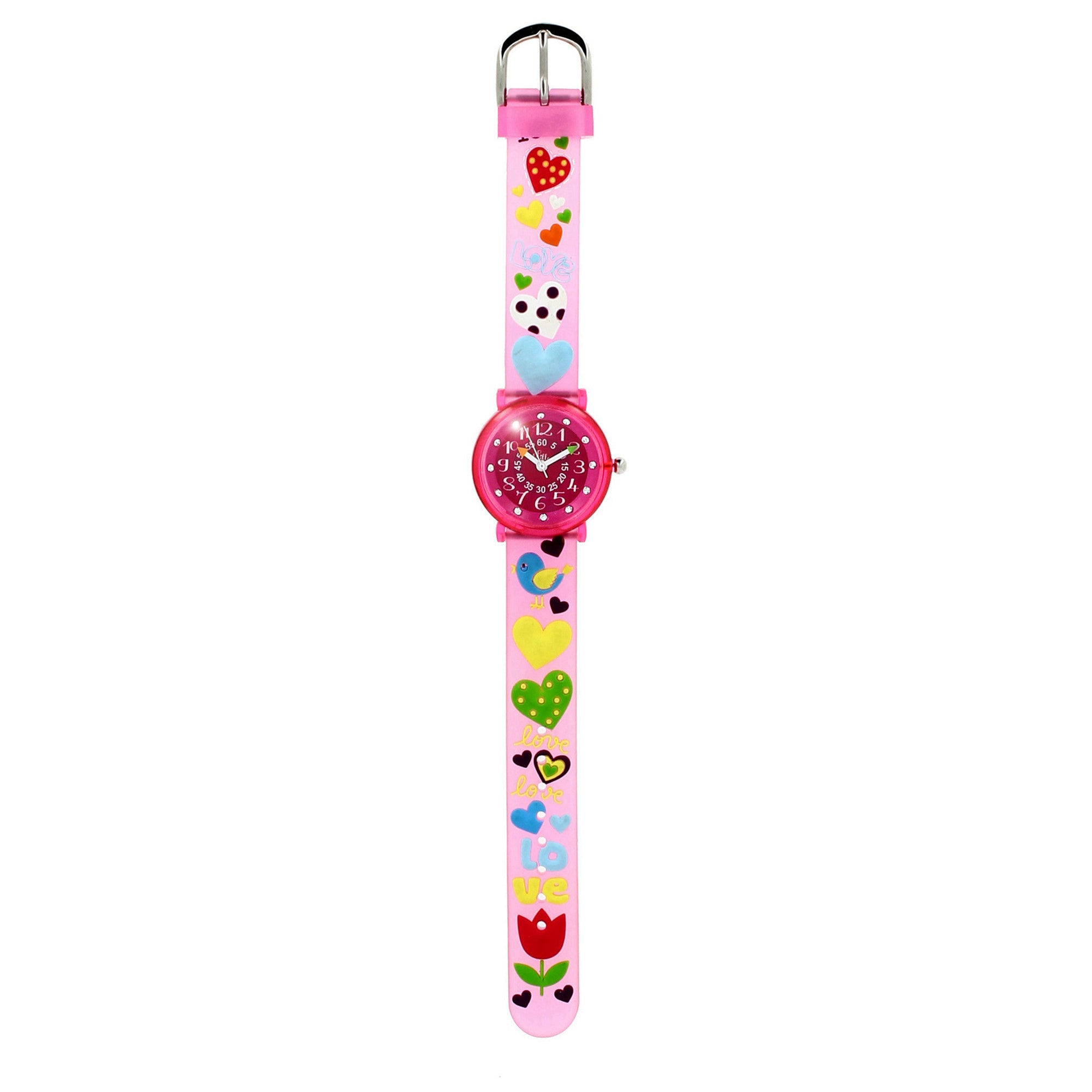 Girls Pink Love Watch(6-9Y)